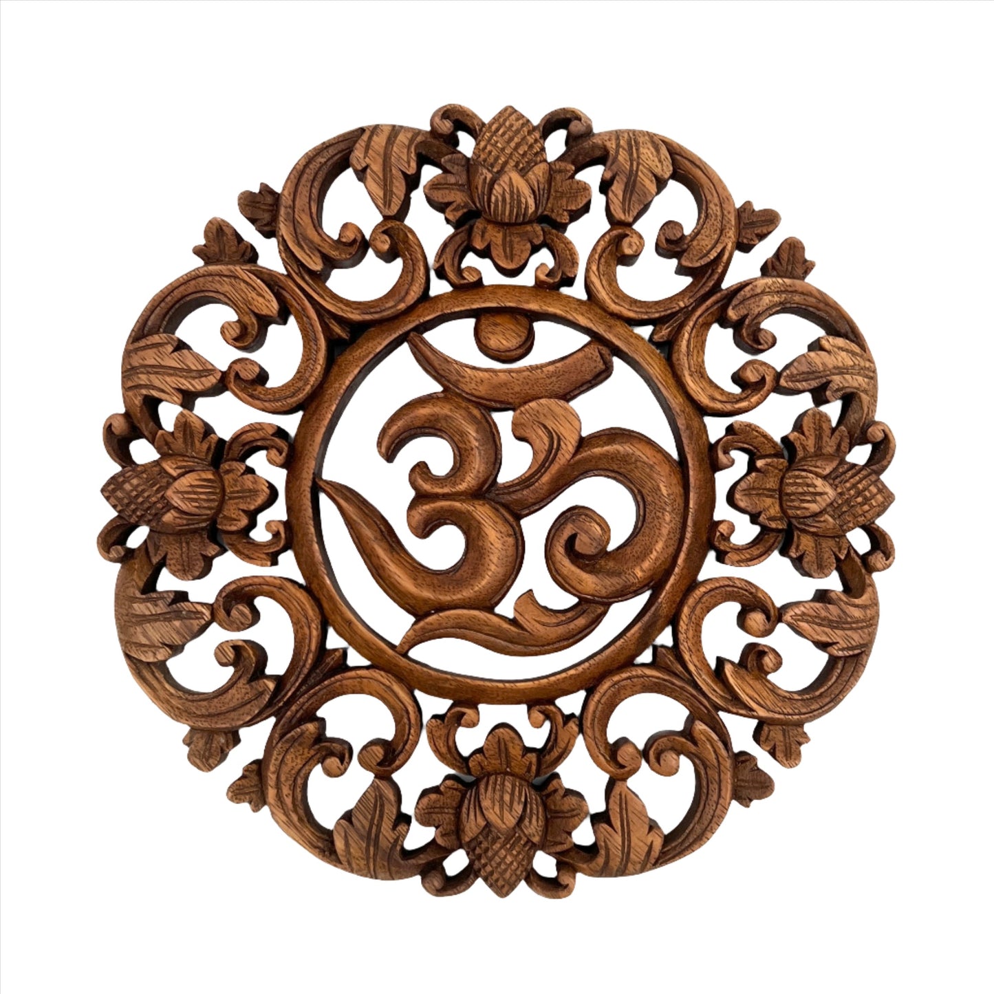Om Flower Panel Carving