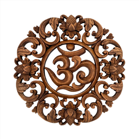 Om Flower Panel Carving