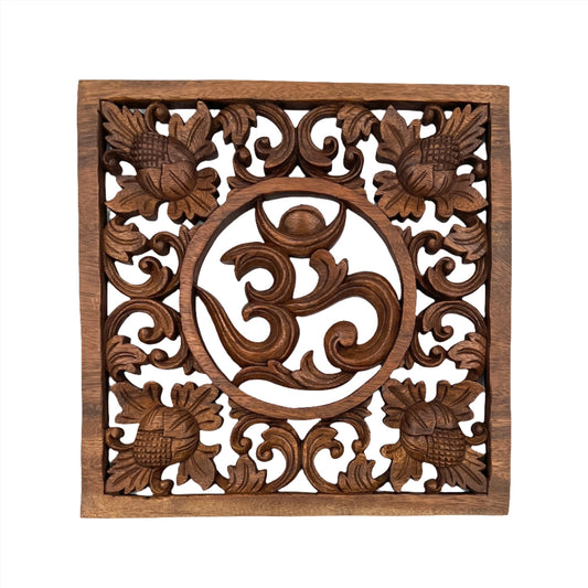 Om Mandala Panel Carving