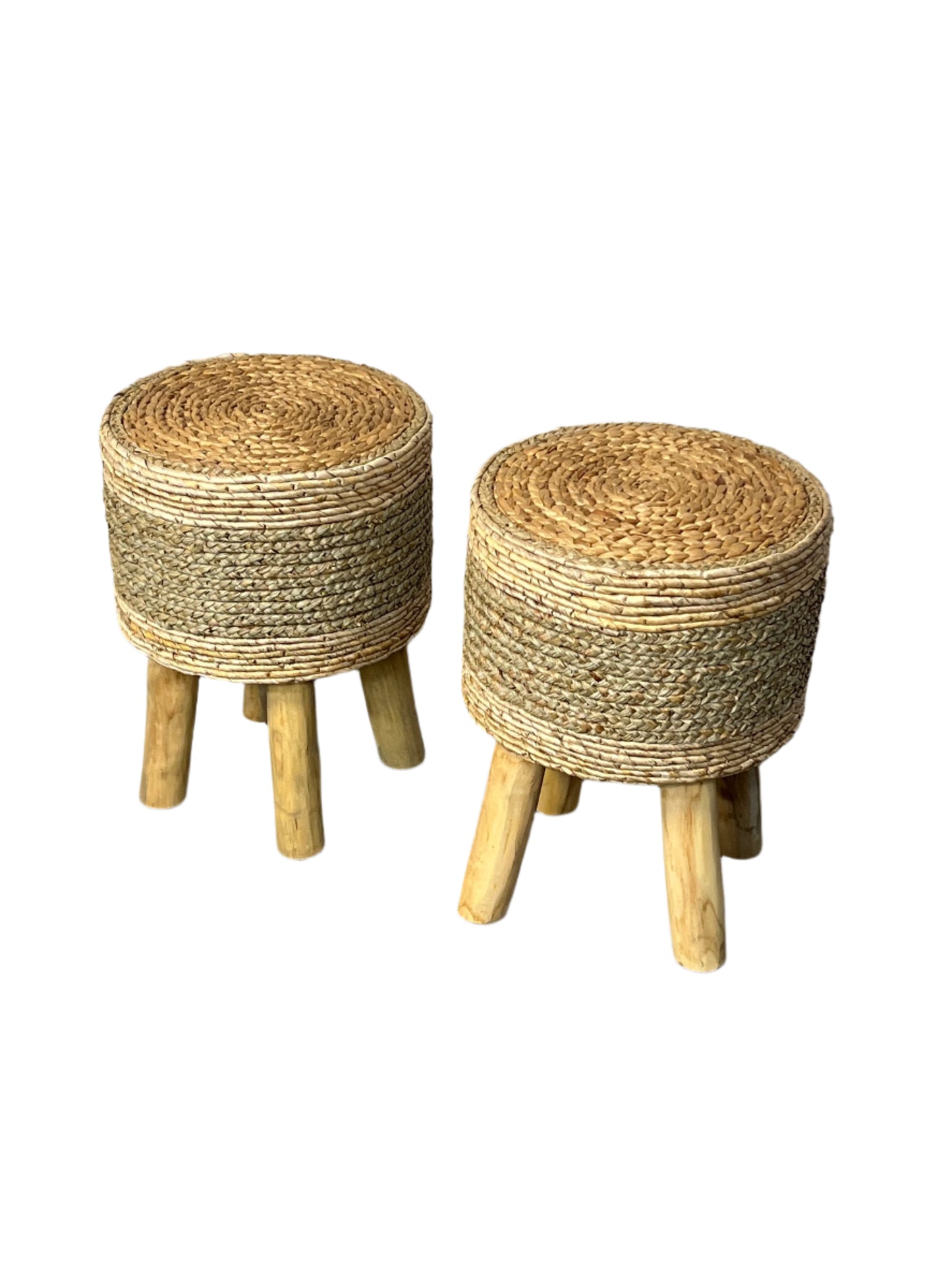 Teakwood & Banana Leaf Table & Stool Sets
