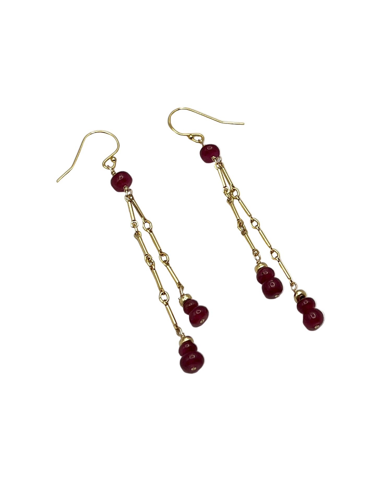 Sapphire & Ruby Gold Filled Earrings