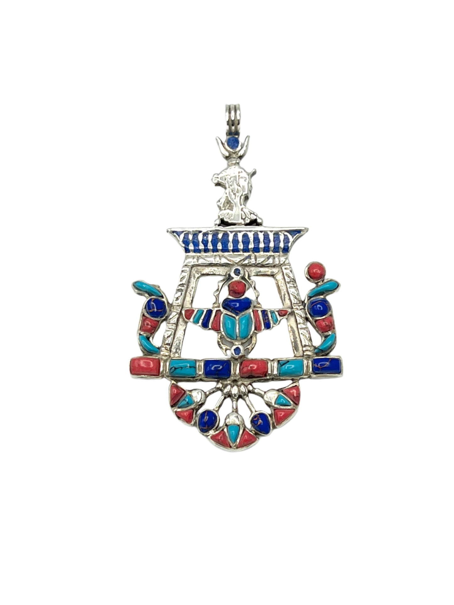 Silver Scarab Temple Pendants