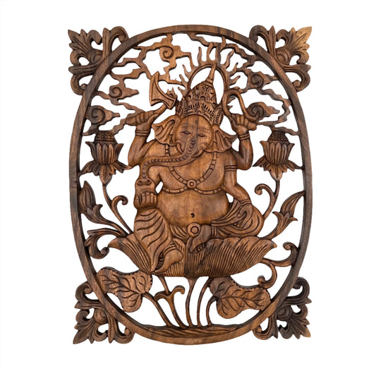 Ganesh Framed Panel Carving