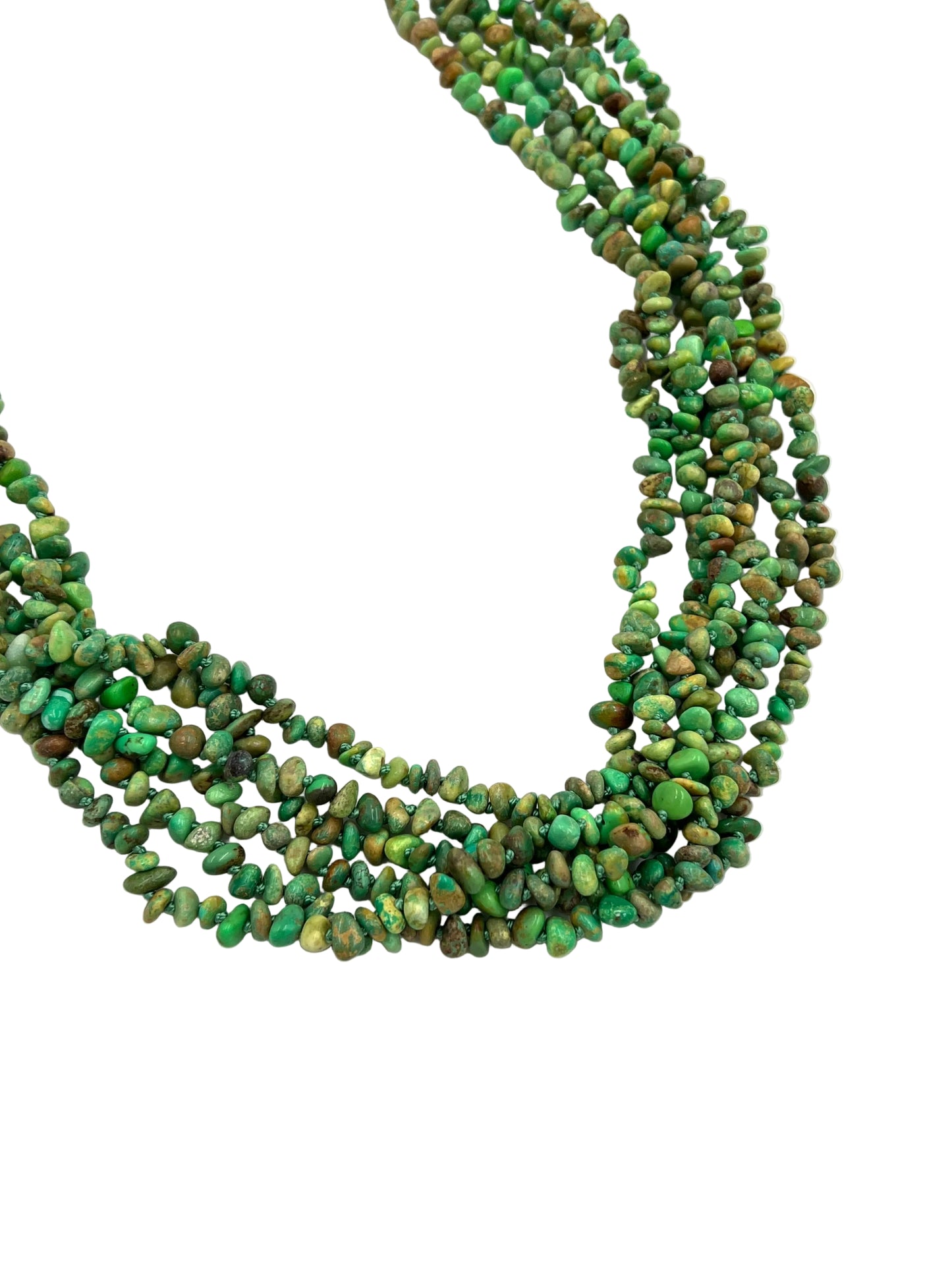 Hand Knotted Green Turquoise Necklace
