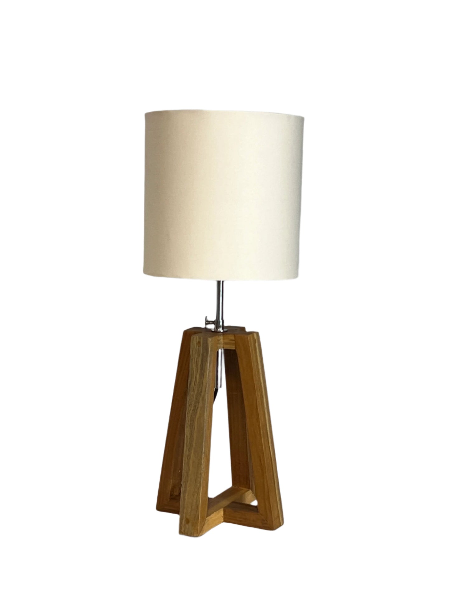 Teak Triangular Table Lamp