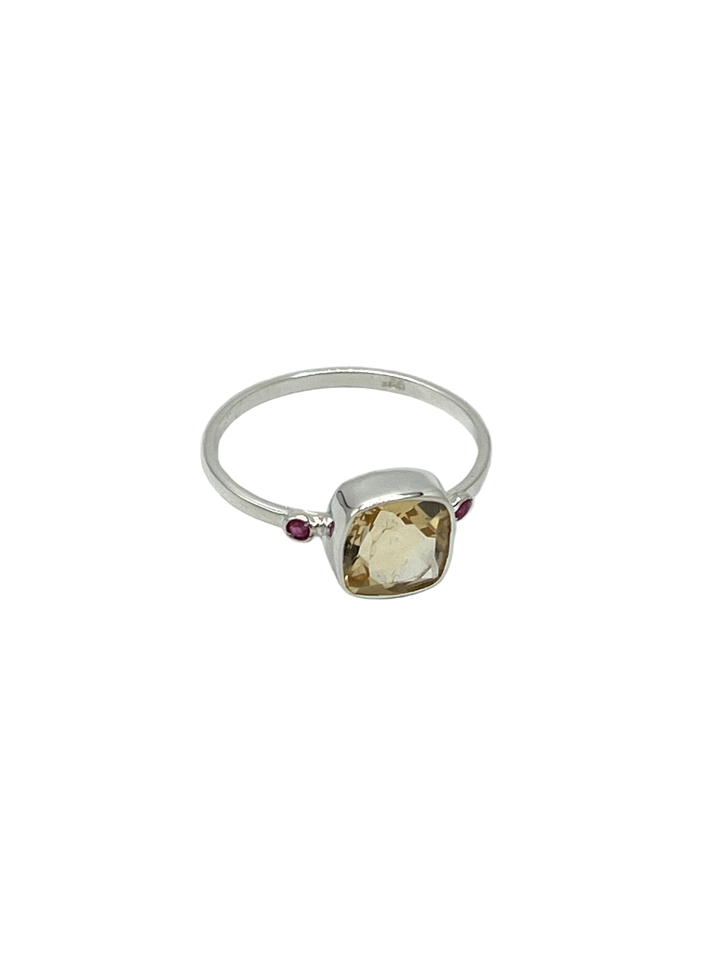 Faceted Square Gemstone Ring