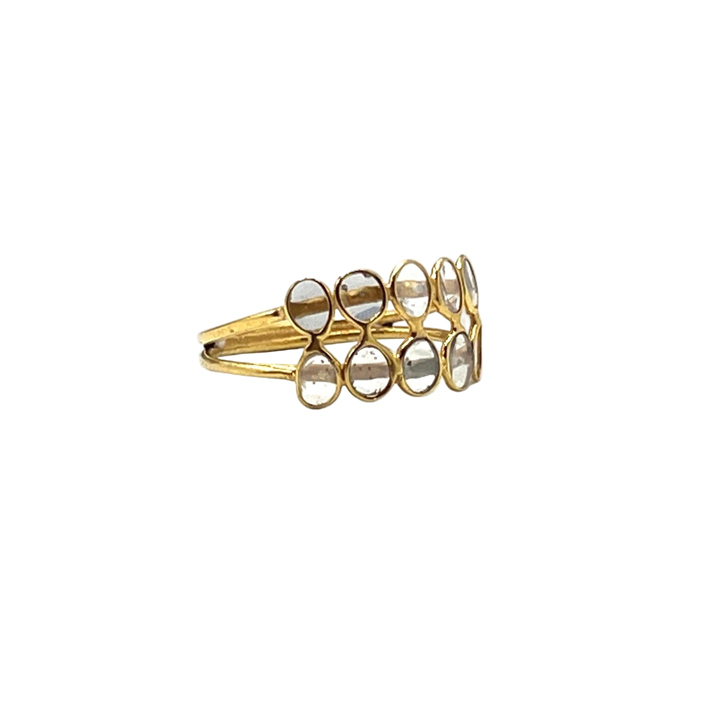 Polki Diamonds Double Band Ring
