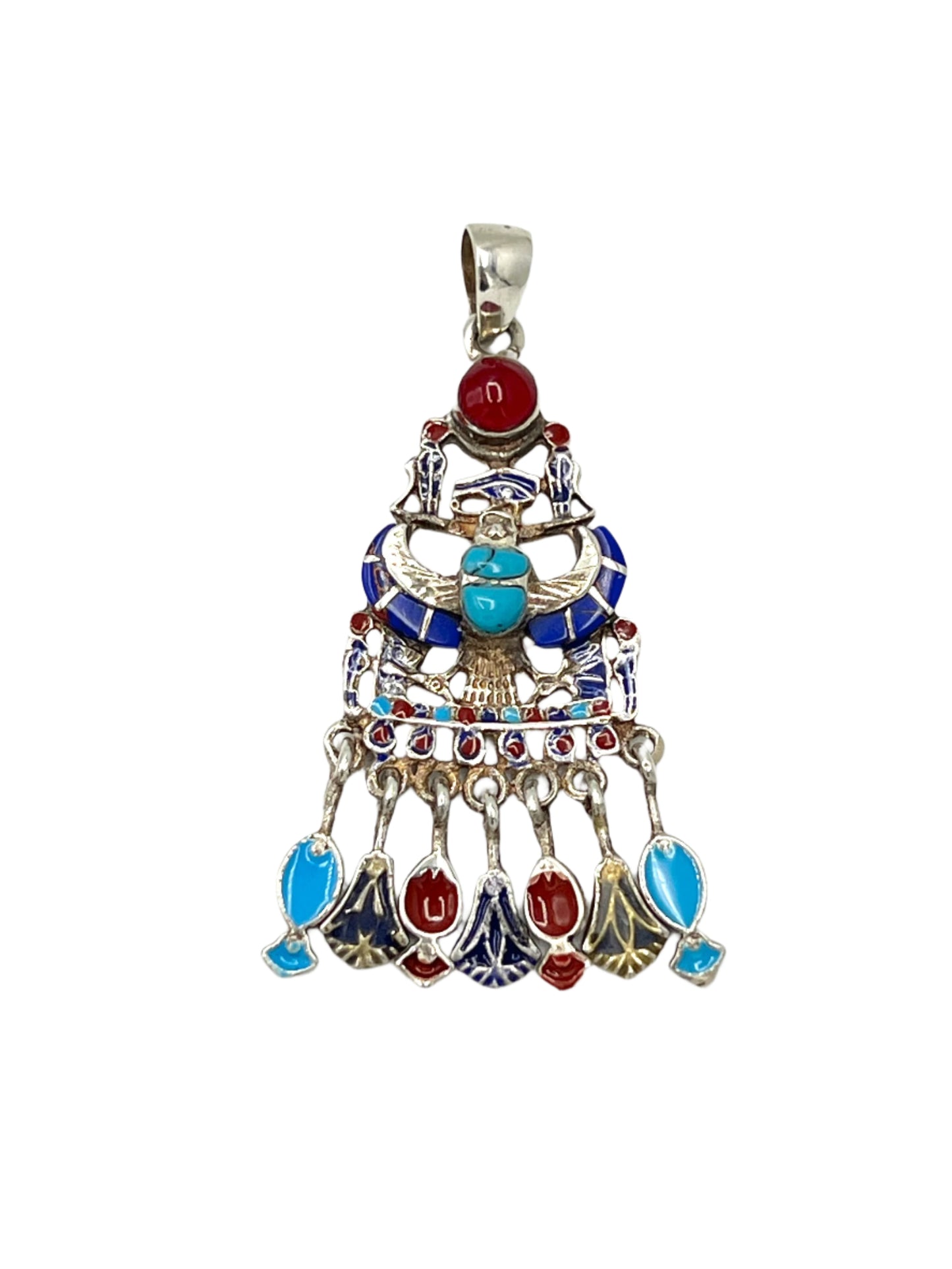 Silver Scarab Dangle Pendants