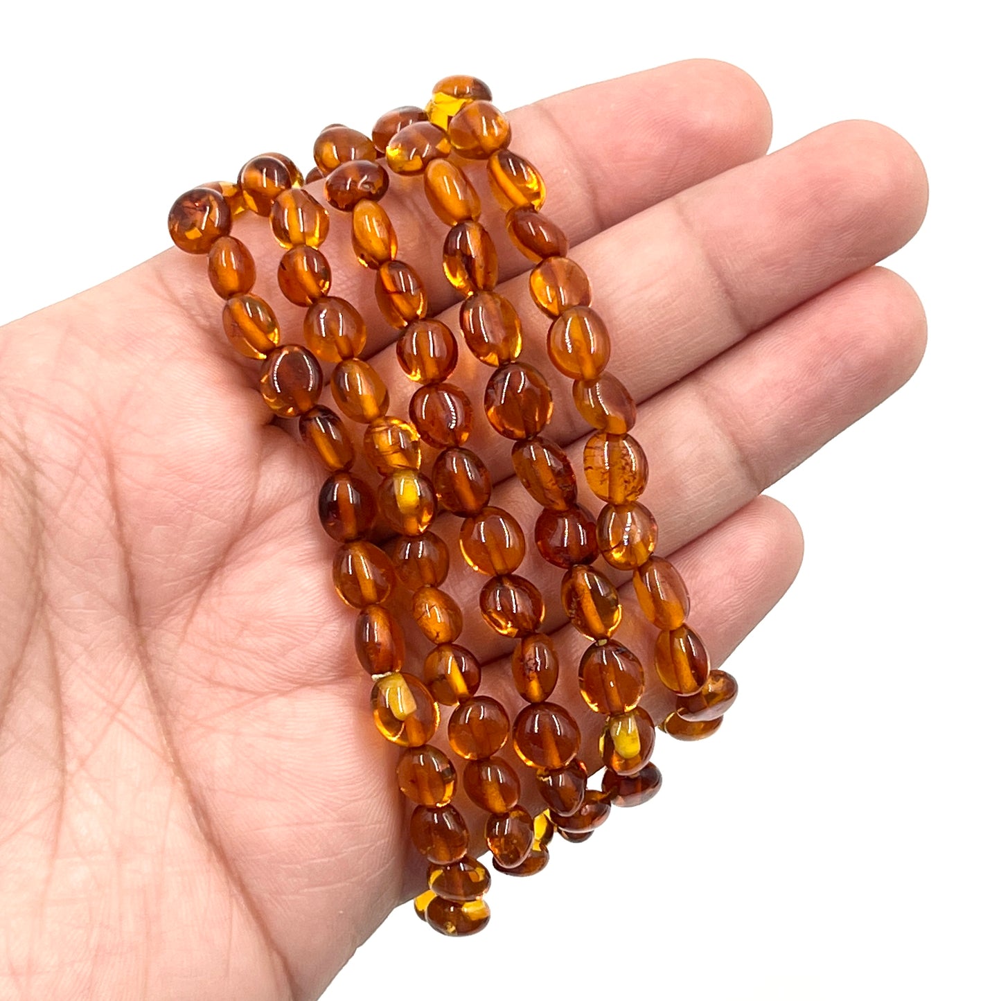Polished Honey Amber Stretchy Bracelets