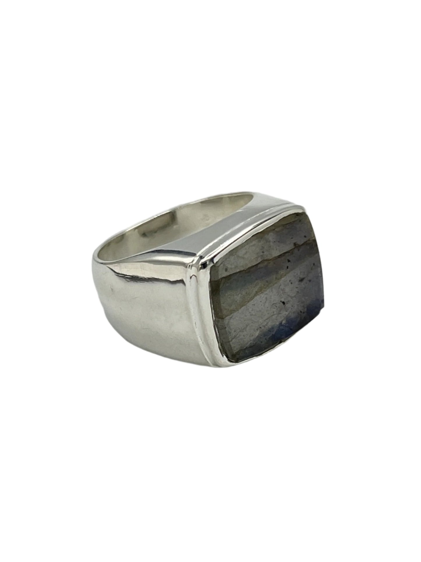 Sterling Silver Rectangle Gemstone Rings