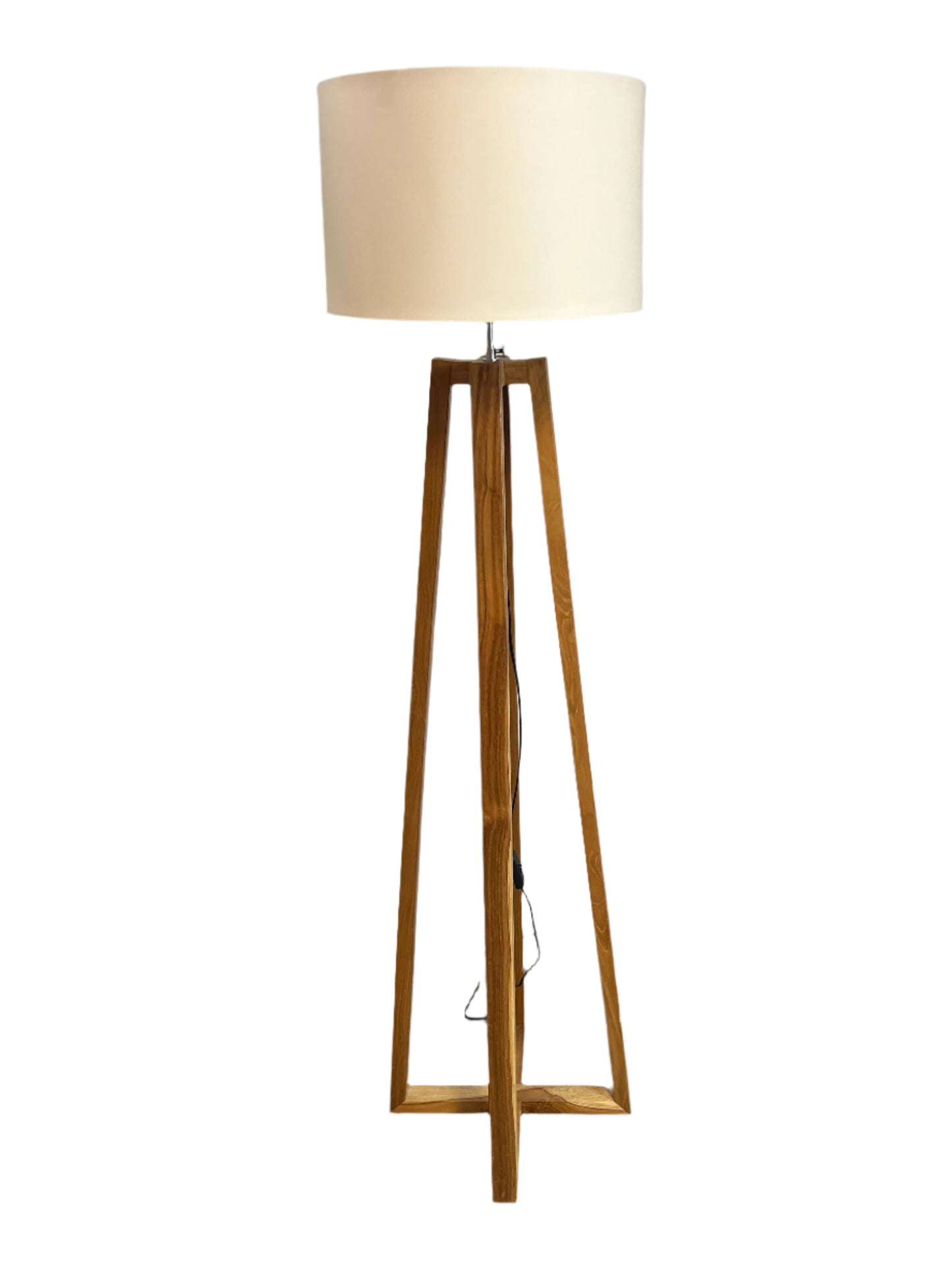 Teak Triangular Floor Lamp