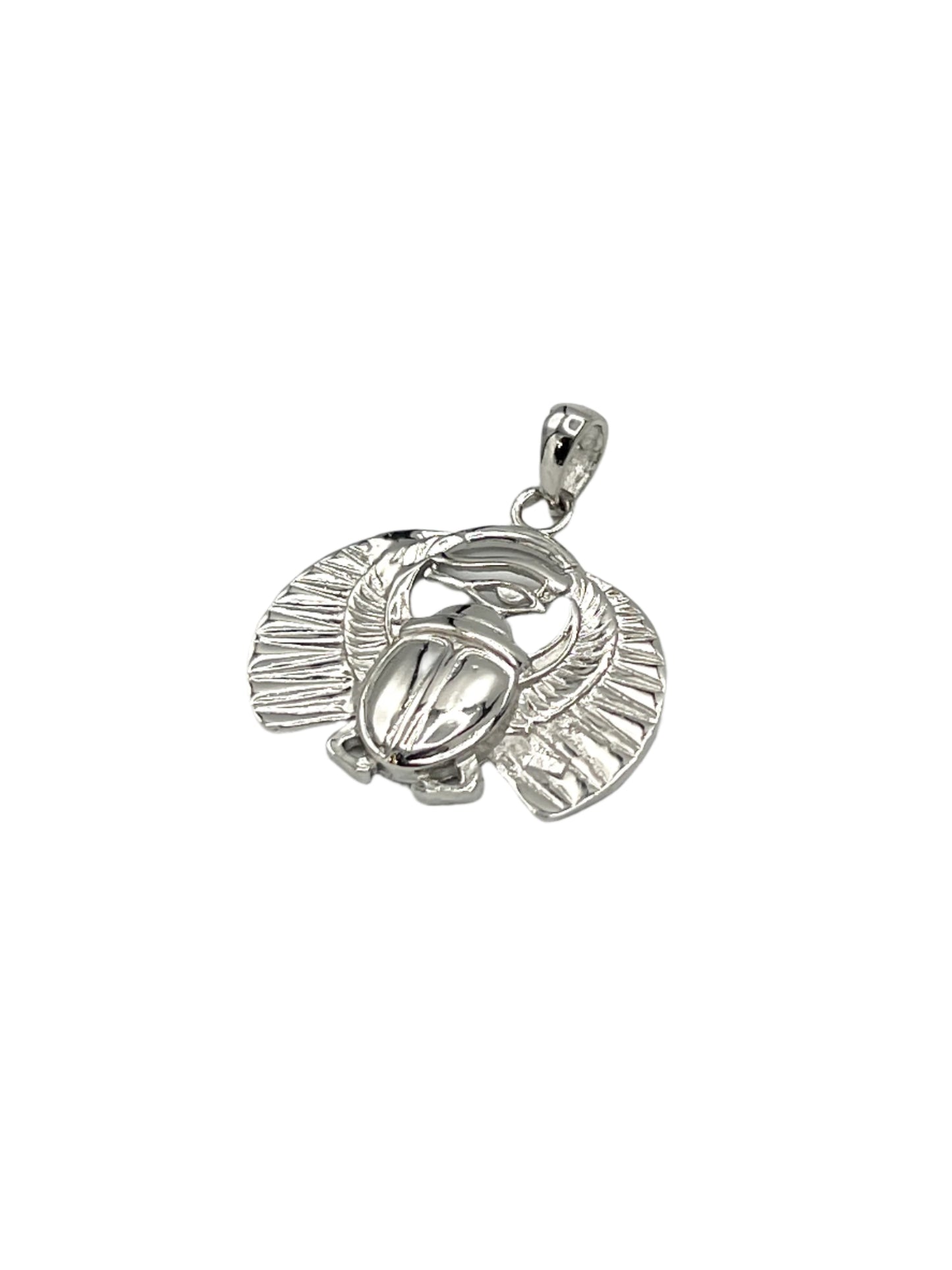 Silver Flying Scarab Pendants