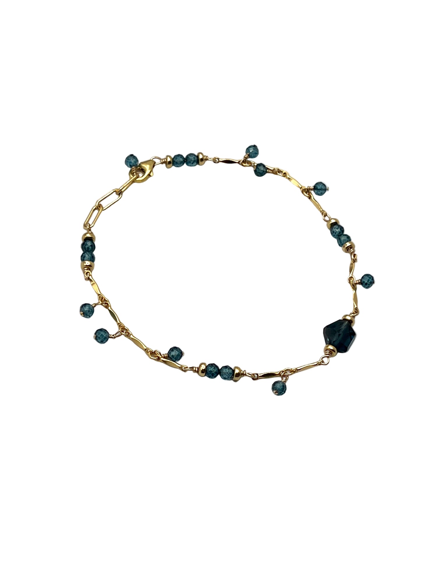 Blue Topaz & Aquamarine Gold Filled Bracelets