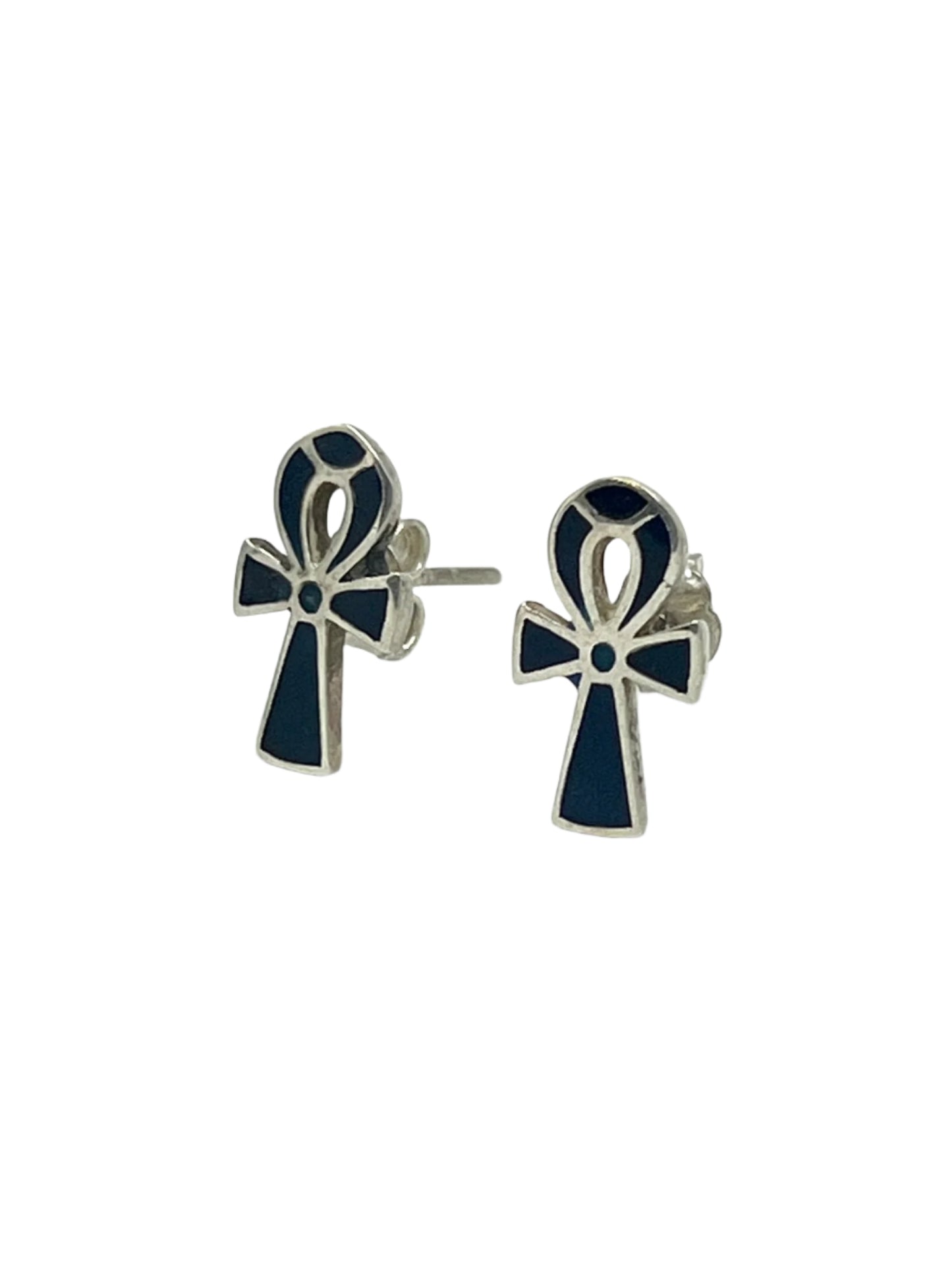 Silver Ankh Studs