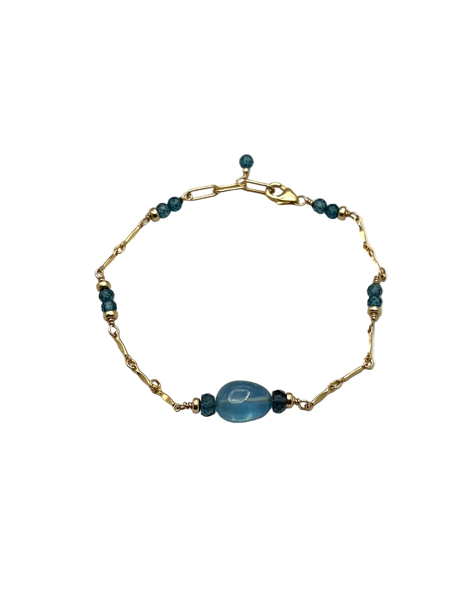 Blue Topaz & Aquamarine Gold Filled Bracelets