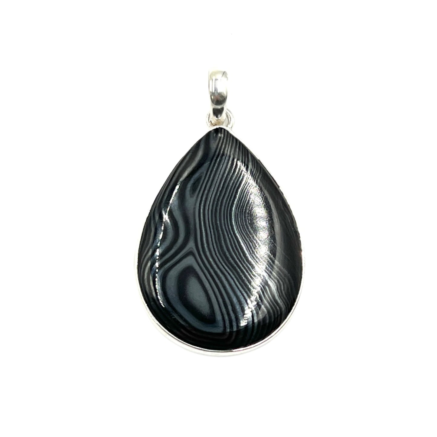 Psilomelane Teardrop Pendants