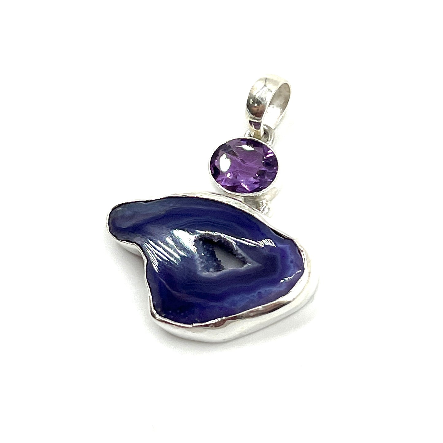 Purple Druzy Agate Pendants