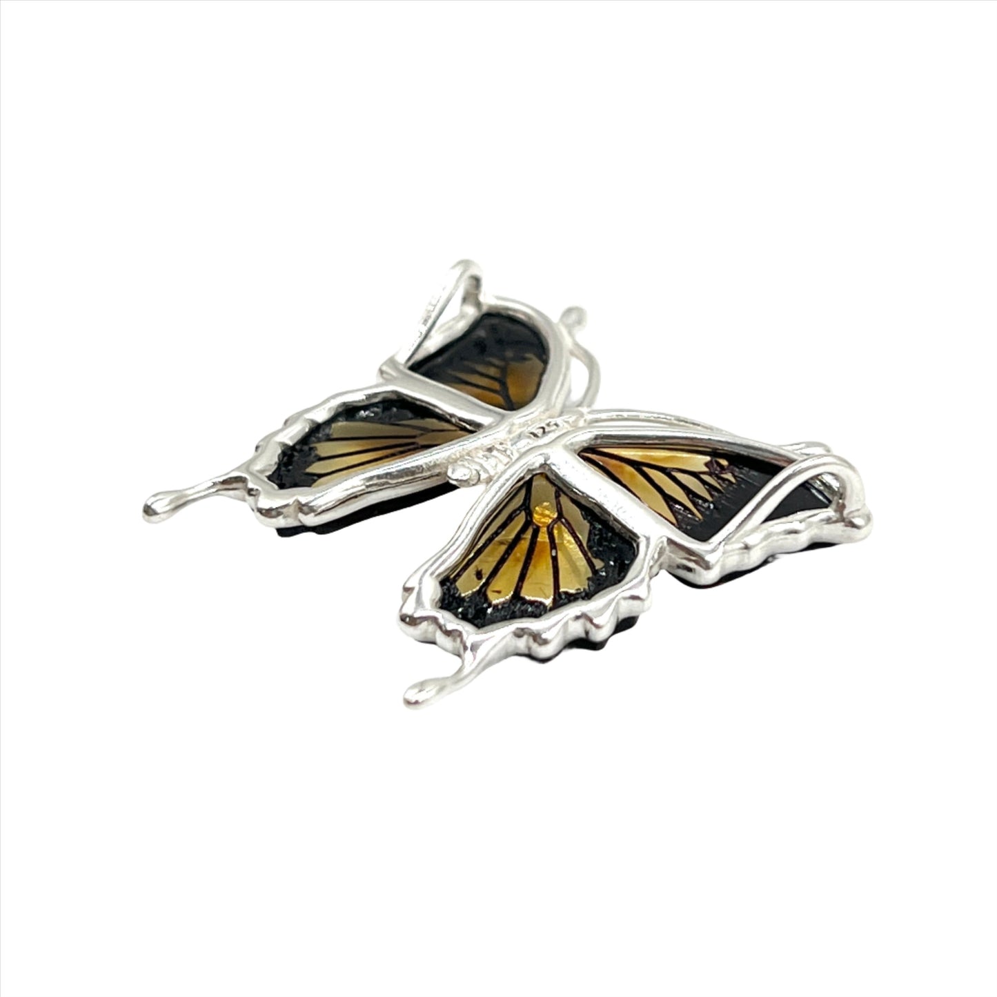 Amber Butterfly Pendants