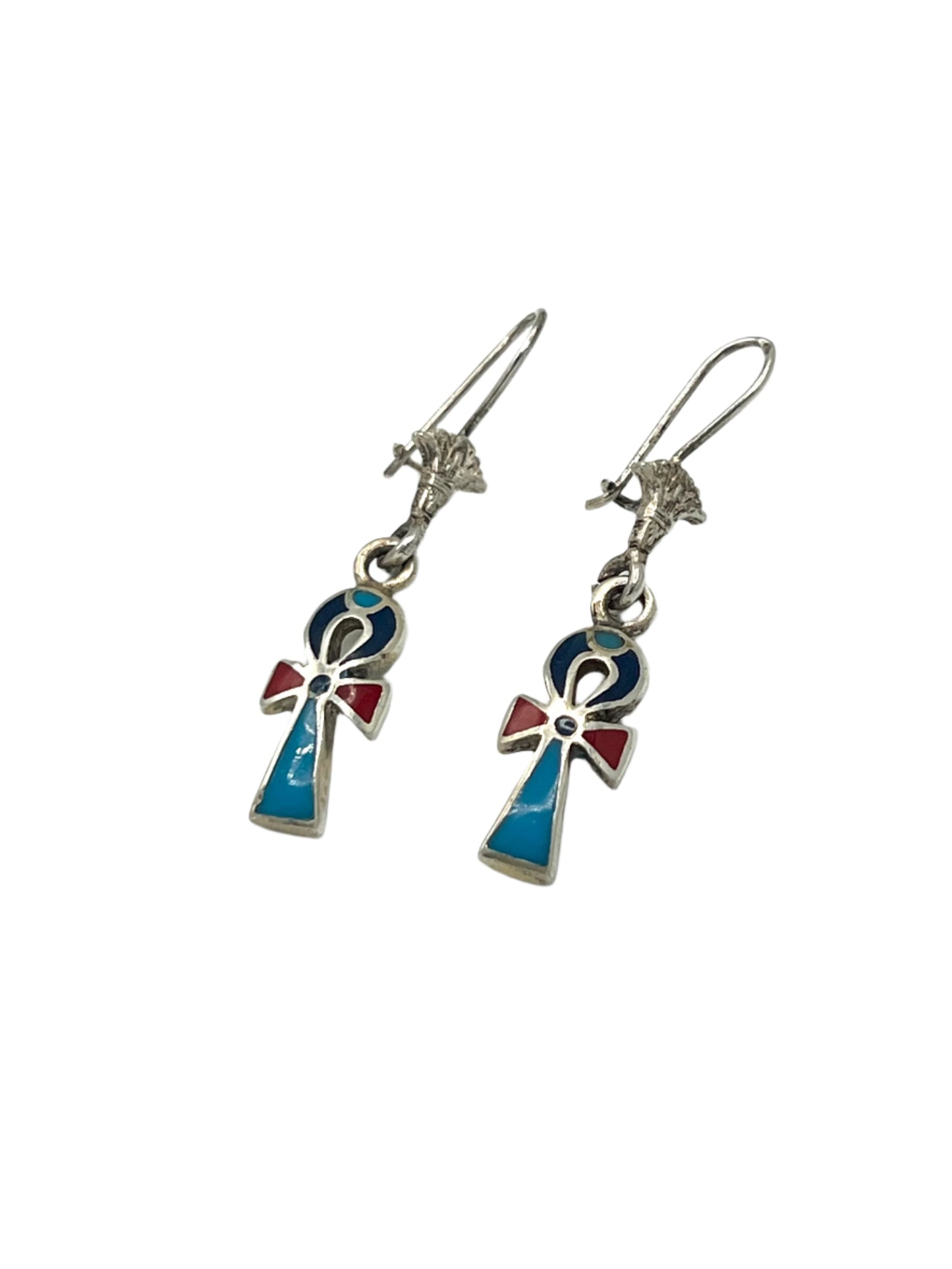 Silver Ankh Earrings