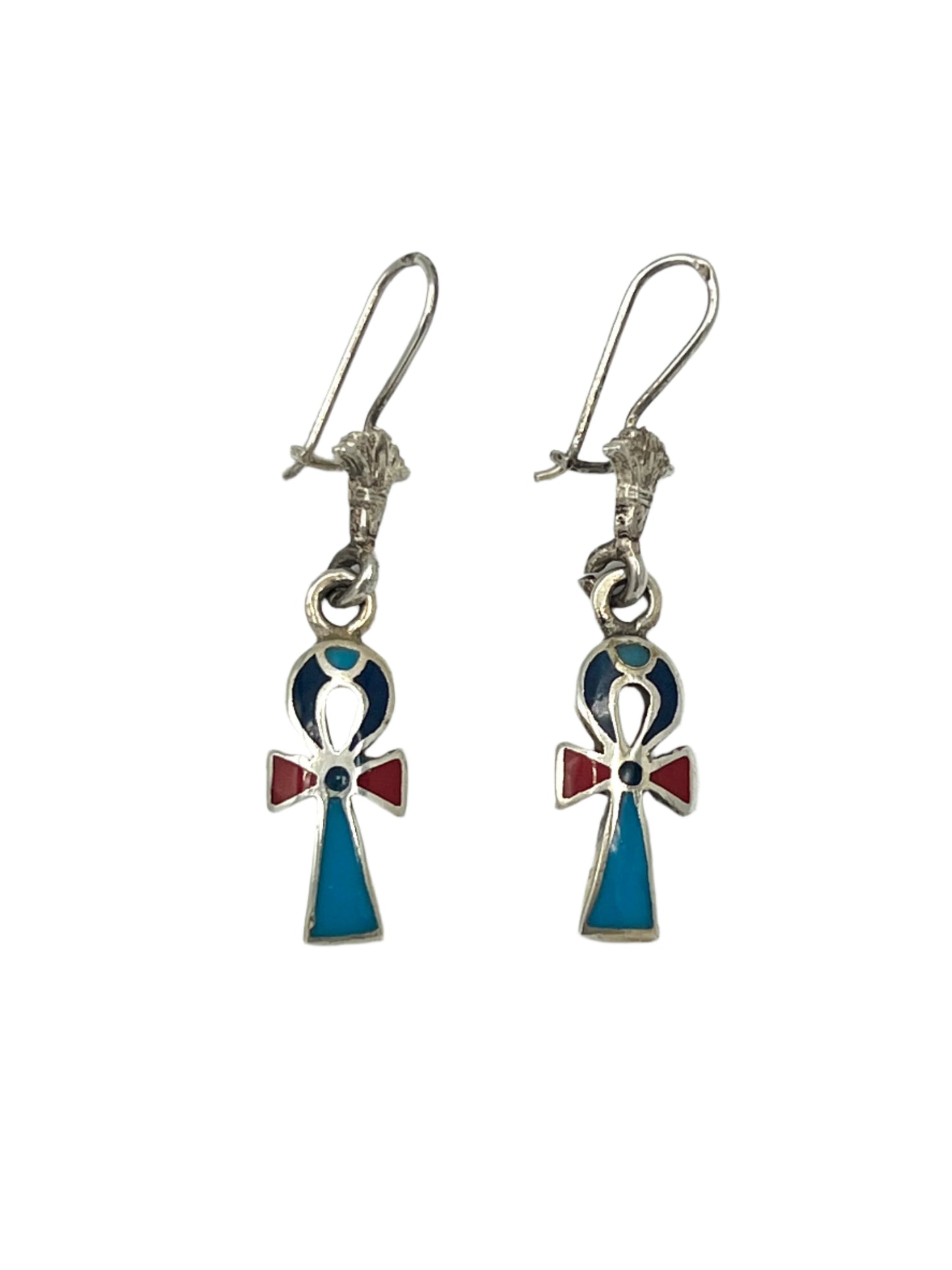Silver Ankh Earrings