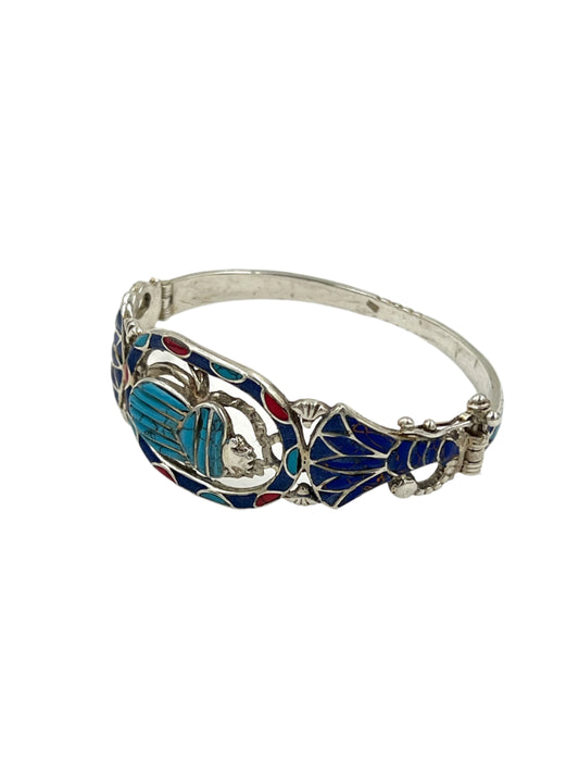 Large Silver Scarab Bracelets