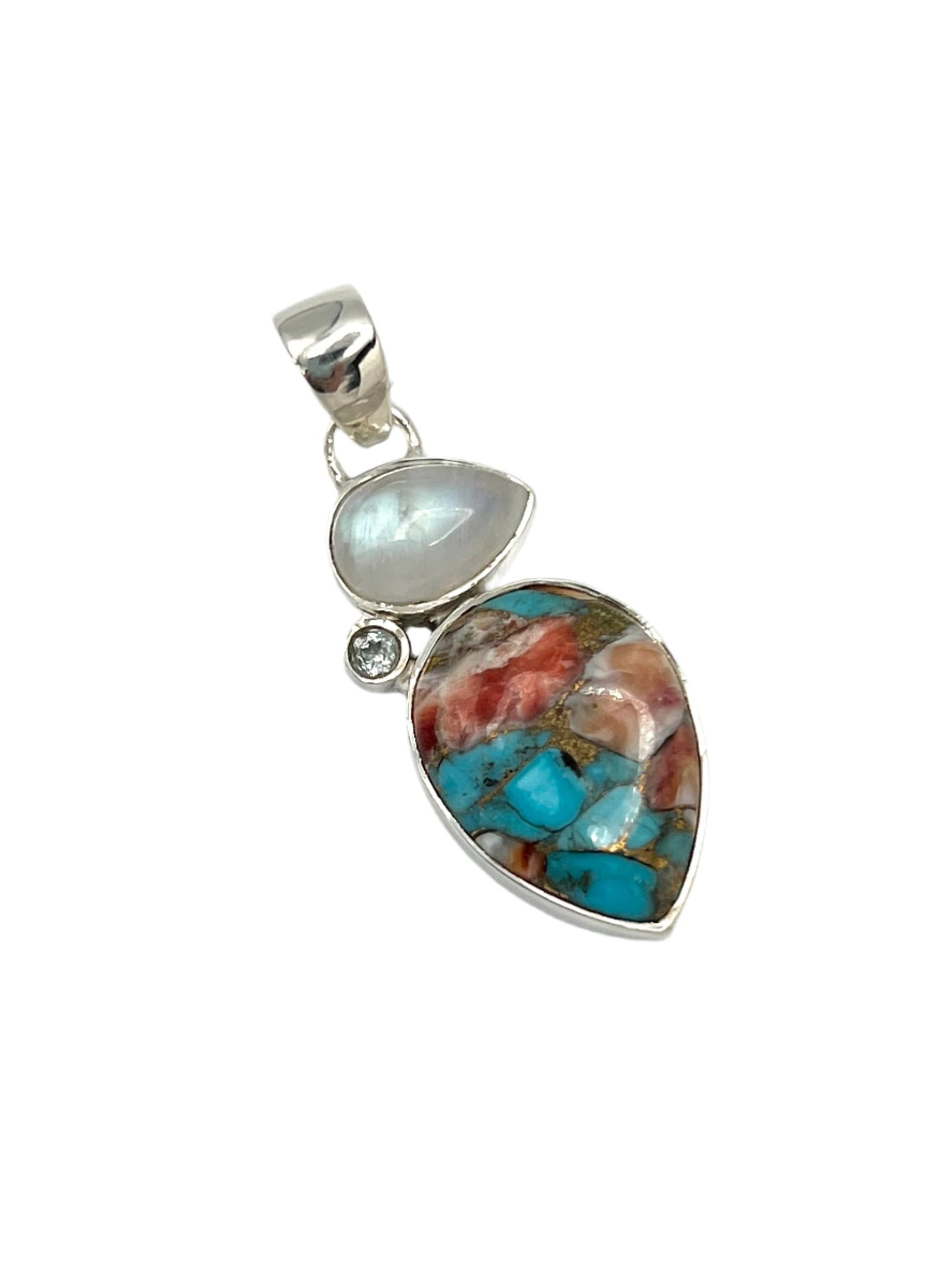 Spiny Oyster Shell Turquoise Pendants