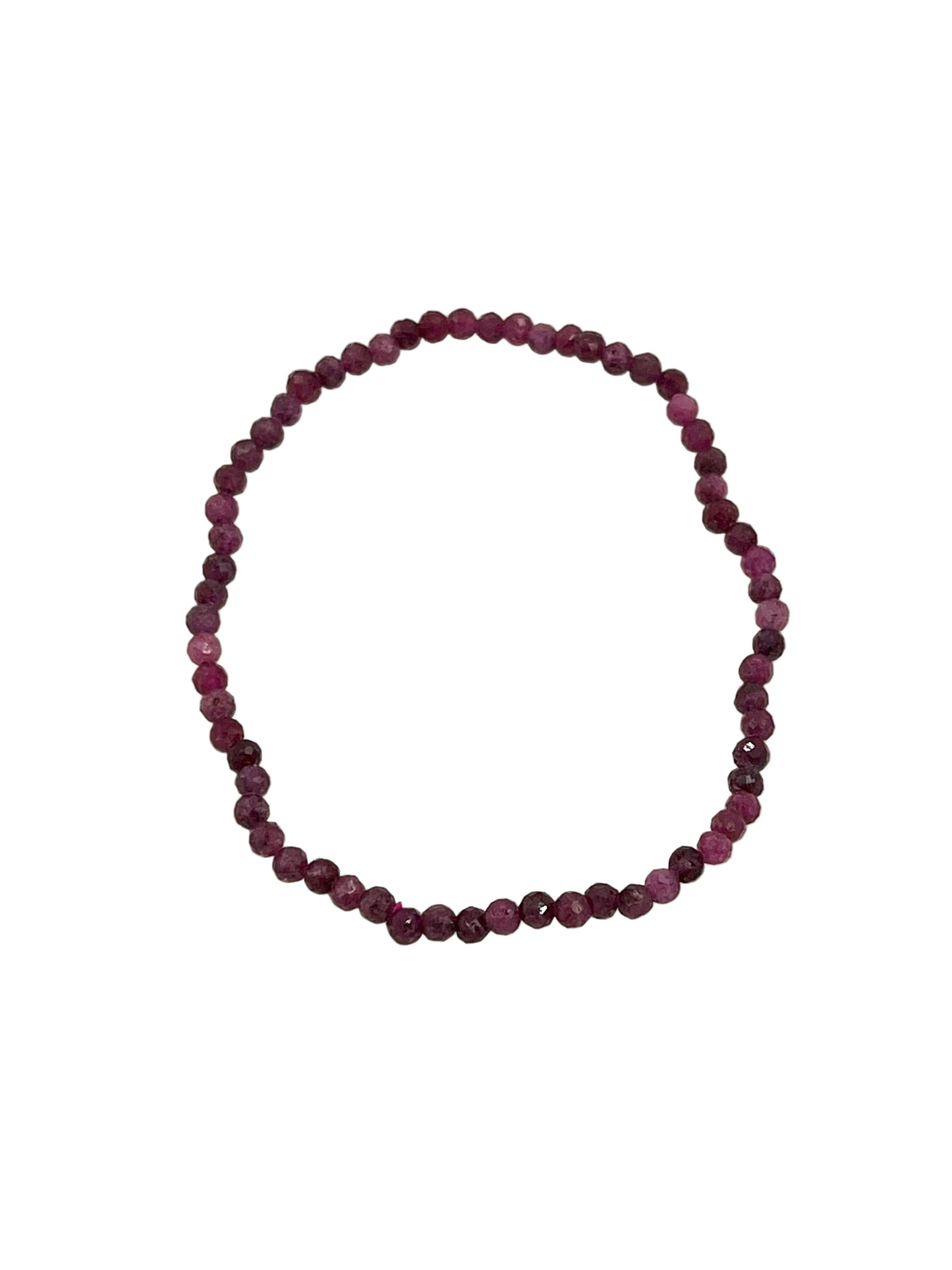 Faceted Ruby Stretchy Bracelets