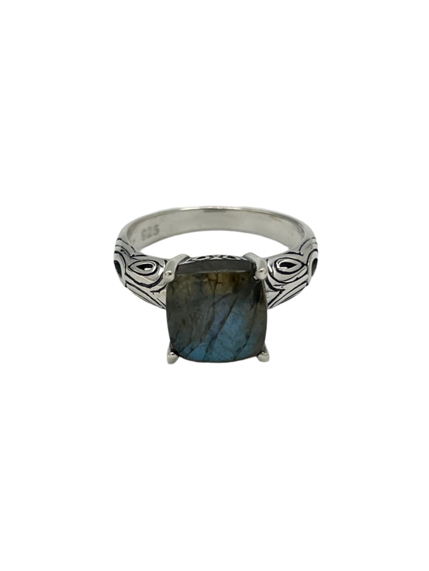 Sterling Silver Square Labradorite Ring