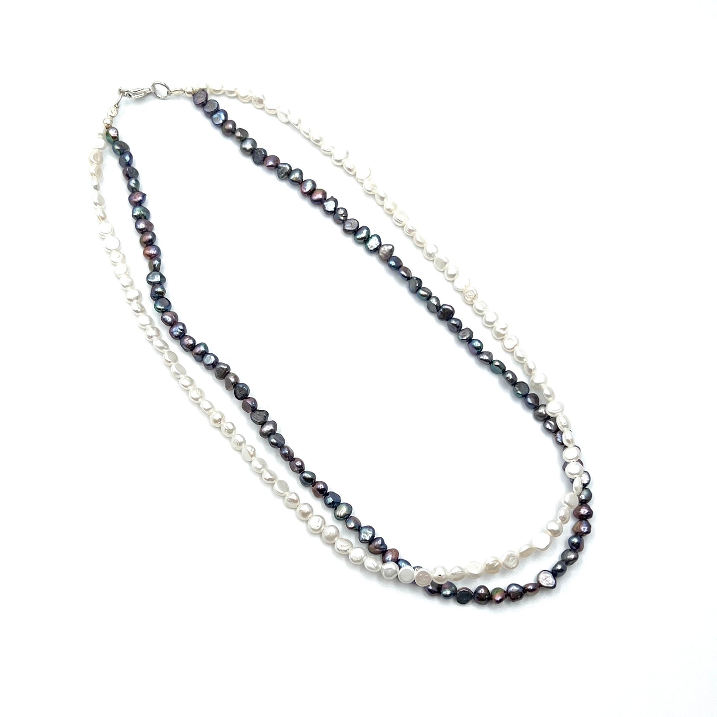 Sterling Silver Multi Strand Pearl Necklace