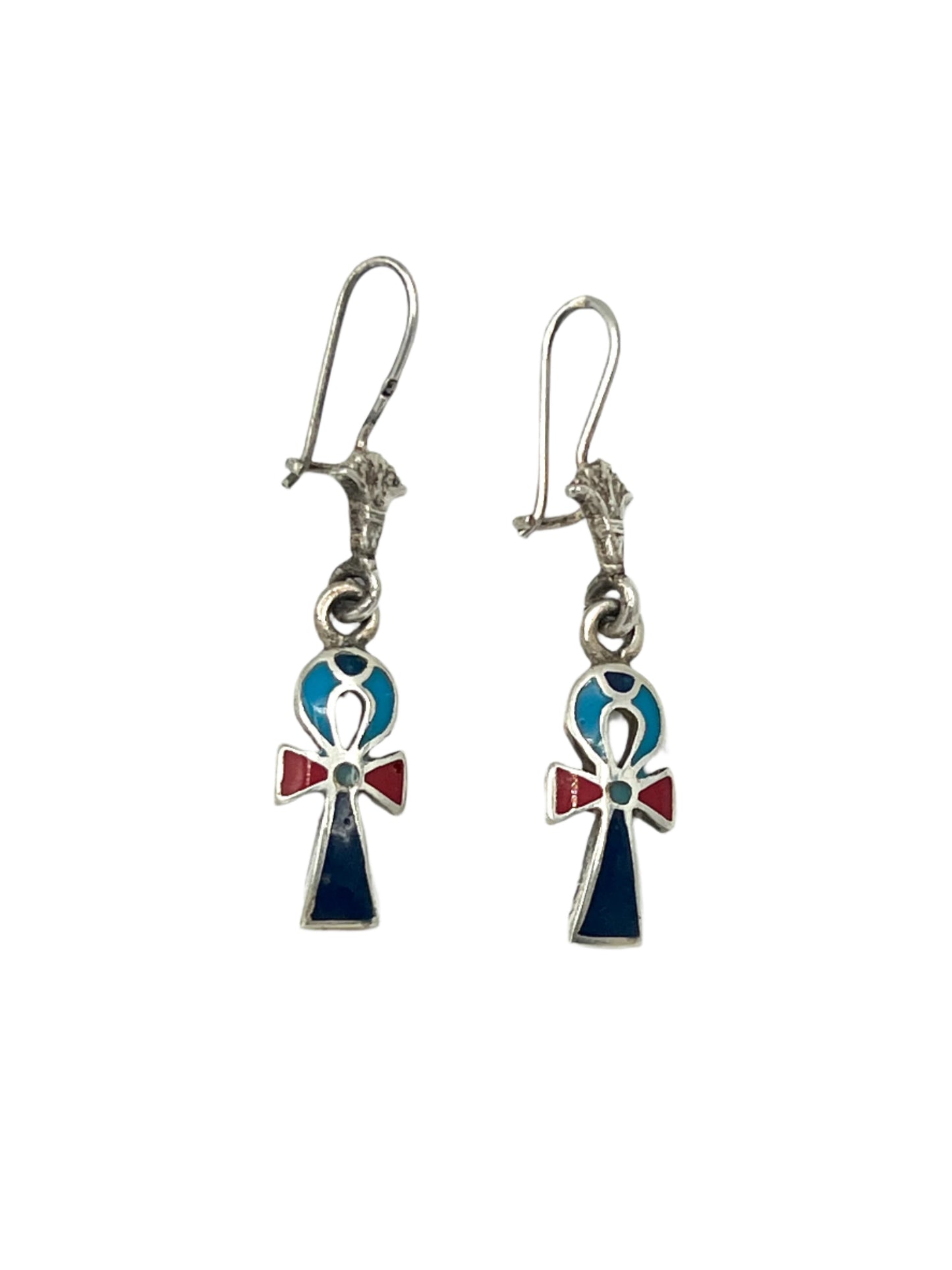 Silver Ankh Earrings