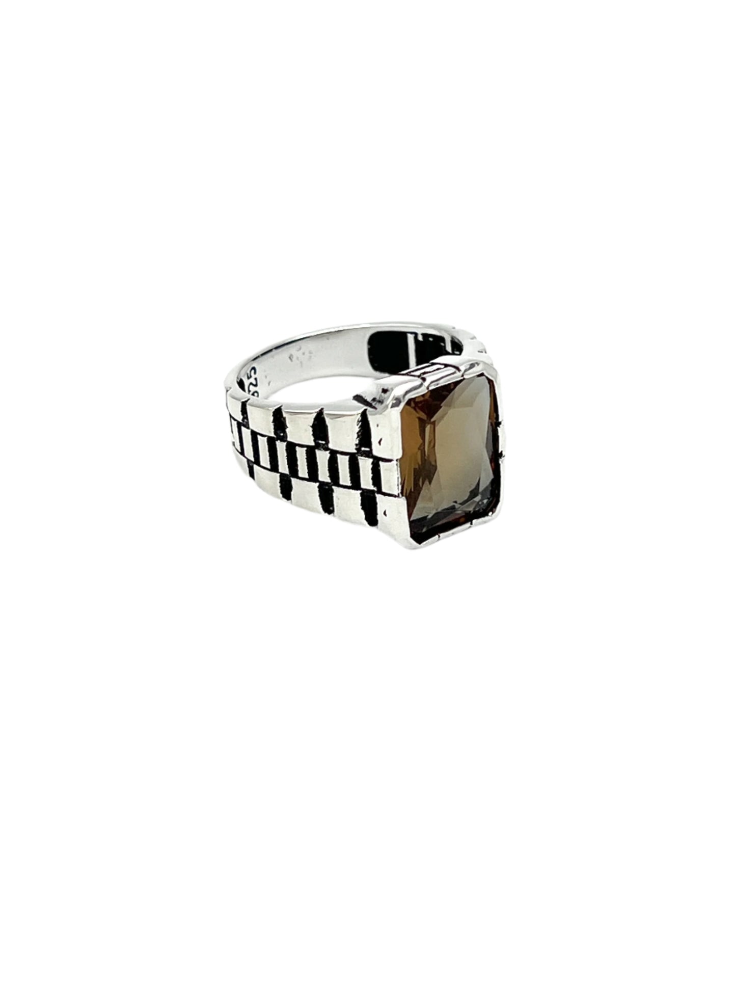 Silver Zultanite Banded Ring