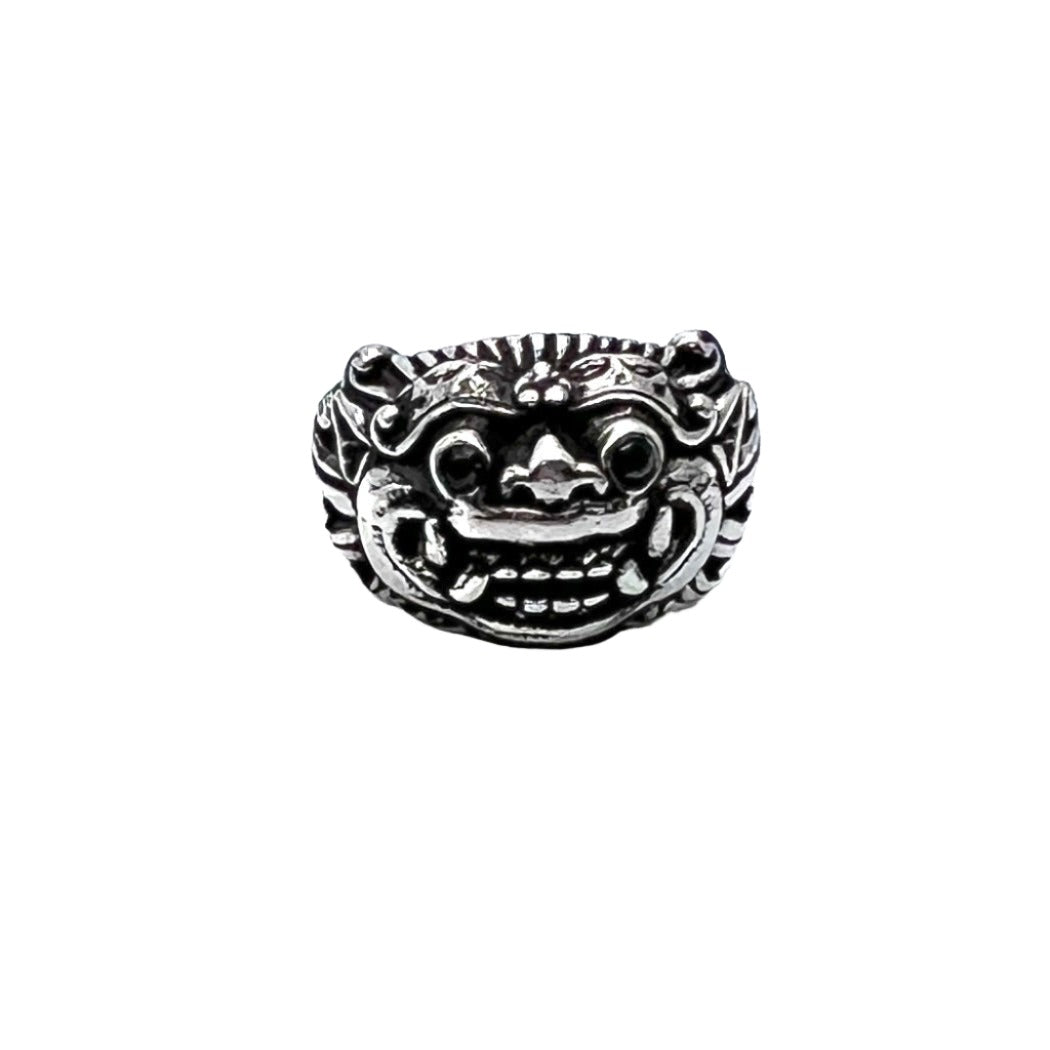Oxidized Silver Onyx Barong Ring