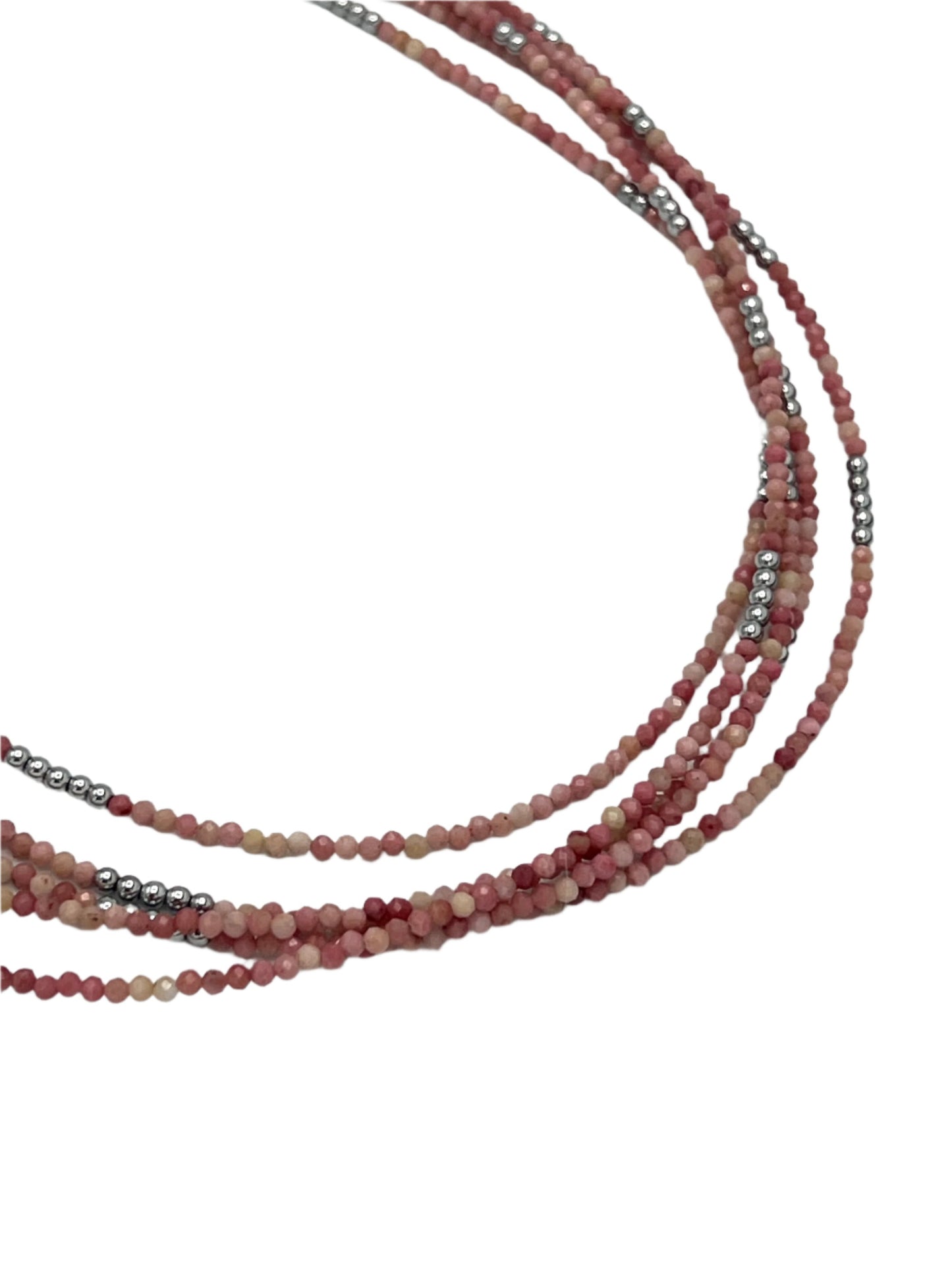 Sterling Silver Faceted Gemstone Beaded Necklace