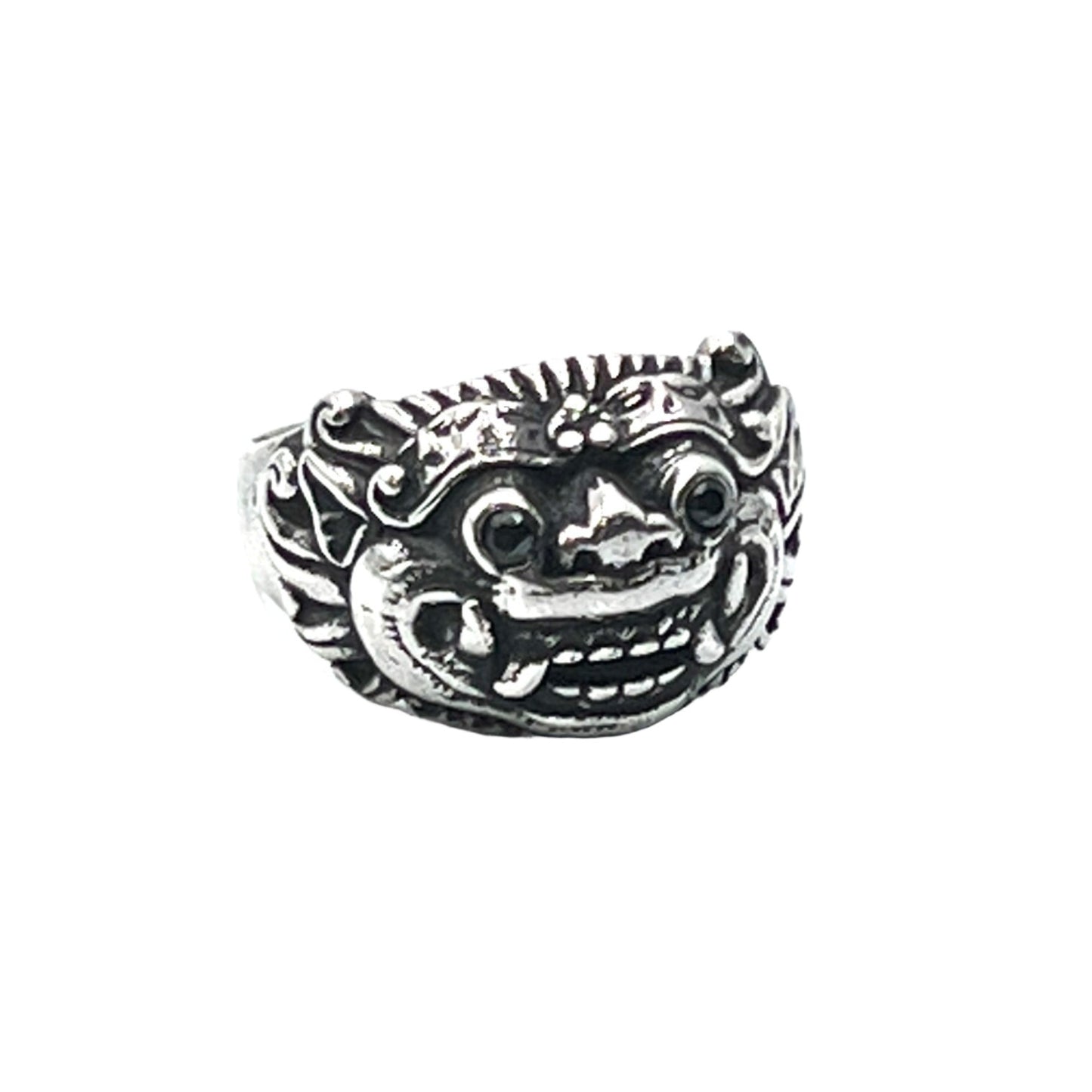 Oxidized Silver Onyx Barong Ring