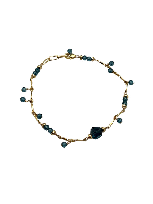 Blue Topaz & Aquamarine Gold Filled Bracelets