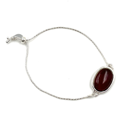 Oval Cherry Amber Drawstring Bracelet