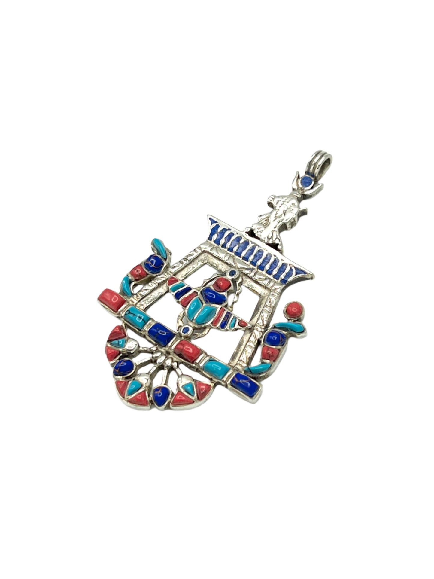 Silver Scarab Temple Pendants