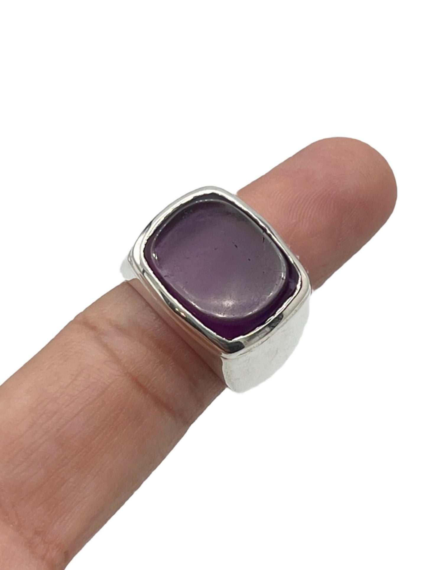Sterling Silver Rectangle Gemstone Rings