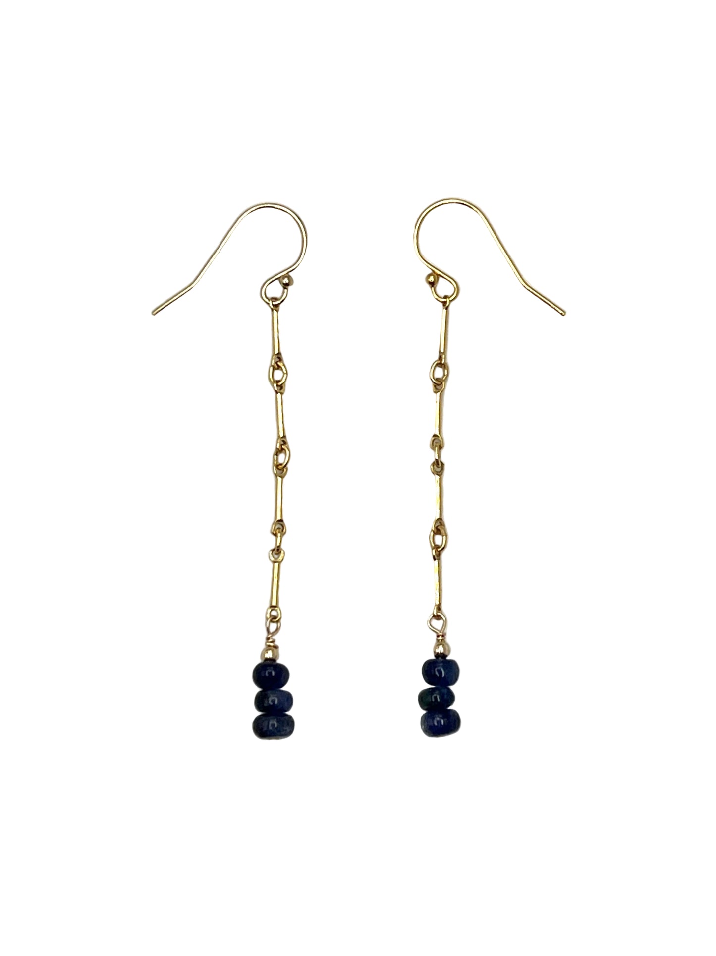 Sapphire & Ruby Gold Filled Earrings
