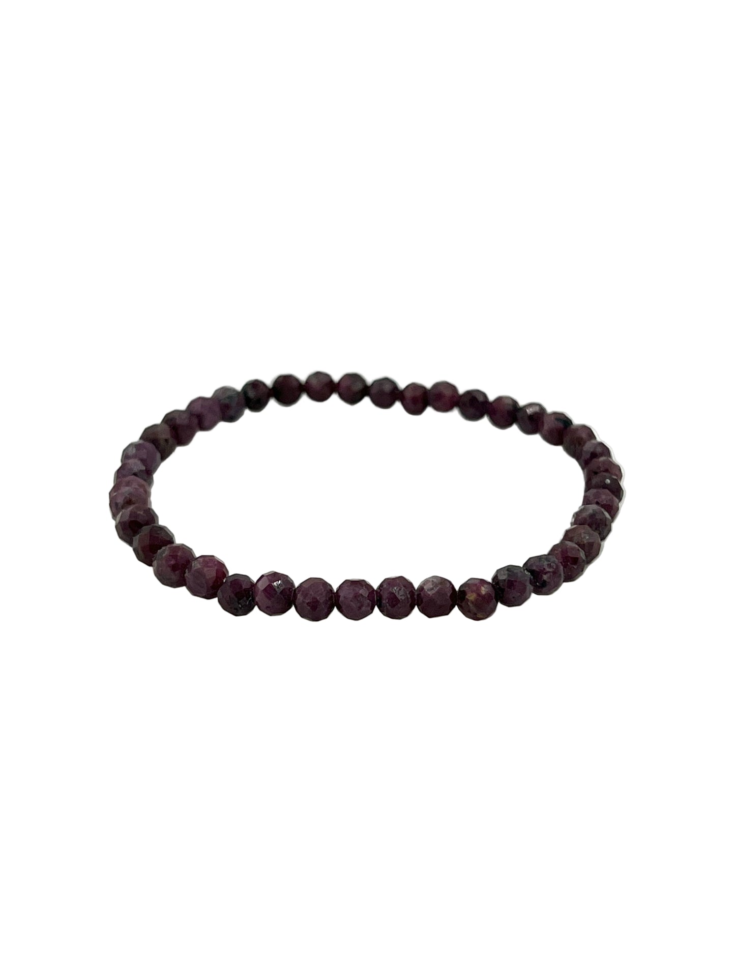 Faceted Ruby Stretchy Bracelets