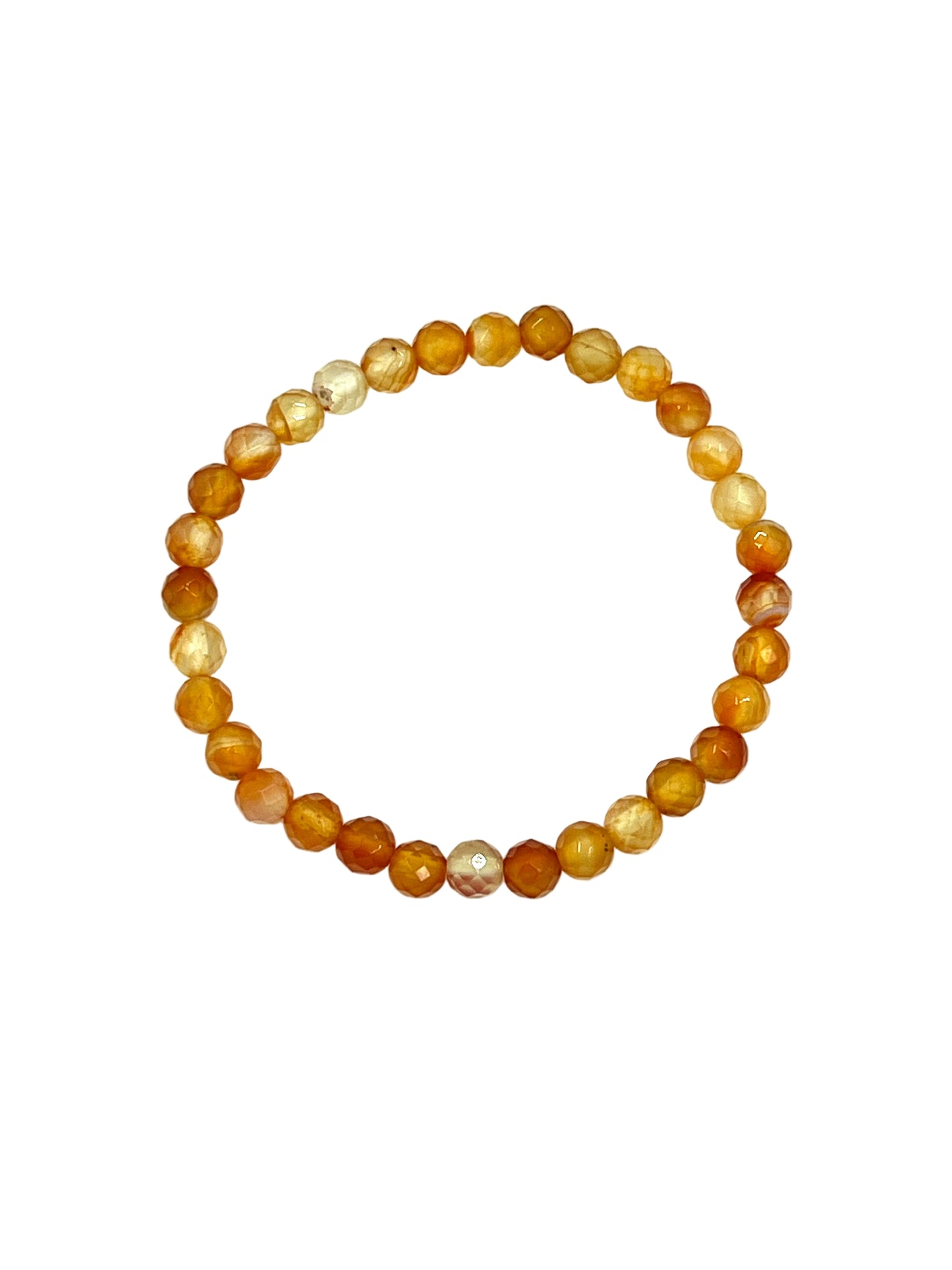 Faceted Carnelian Beaded Bracelet