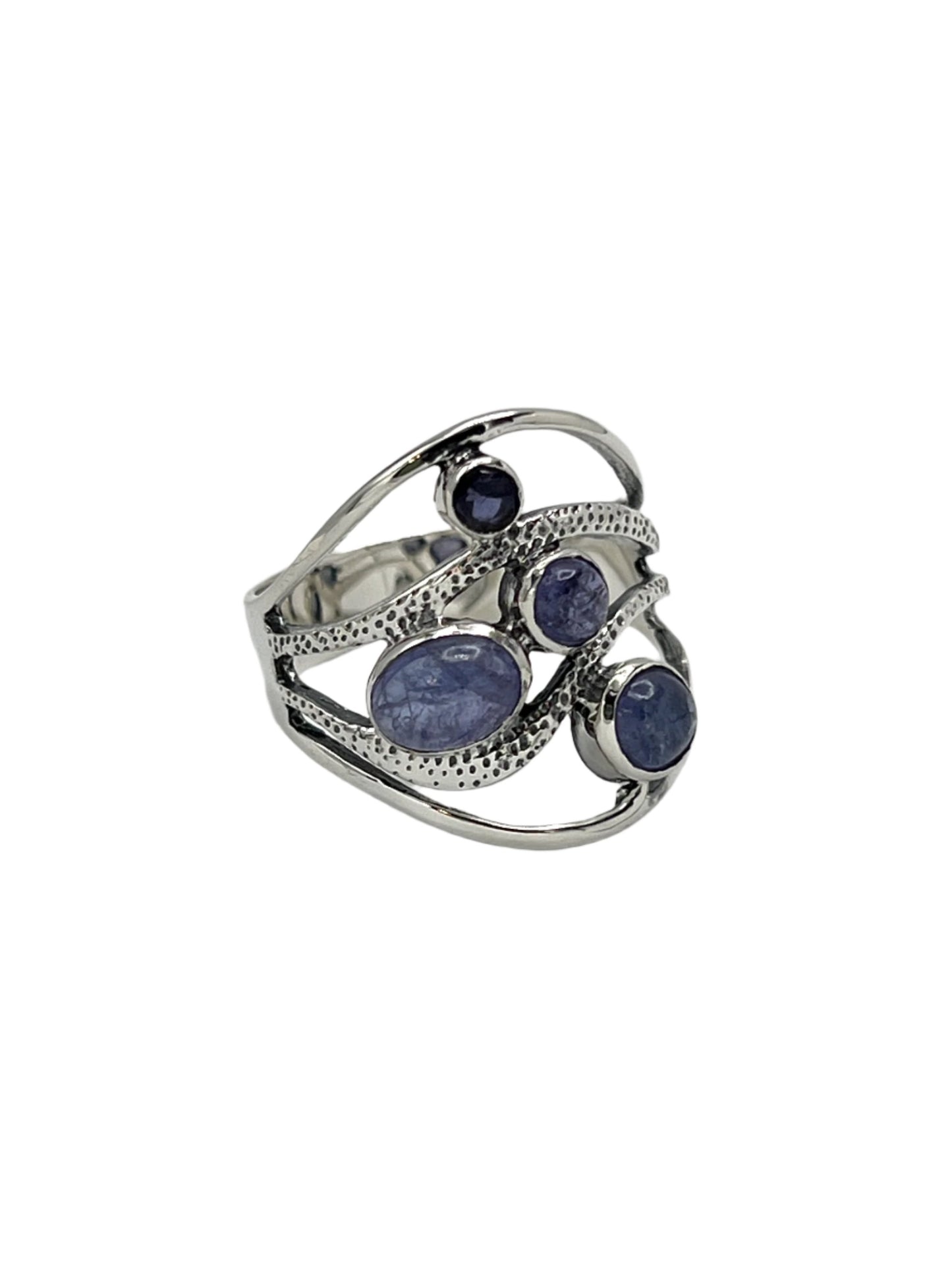 Sterling Silver Tanzanite Wave Ring