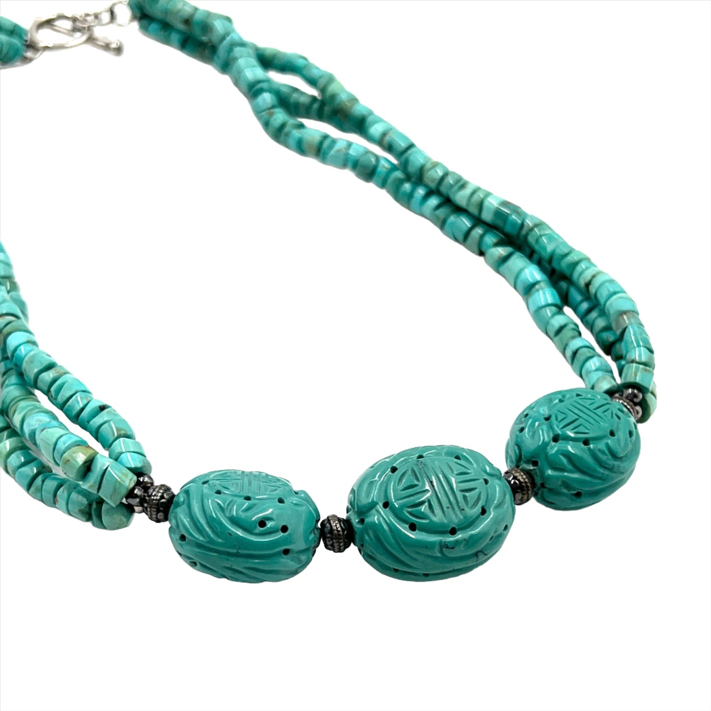 Hand Carved Turquoise Necklace