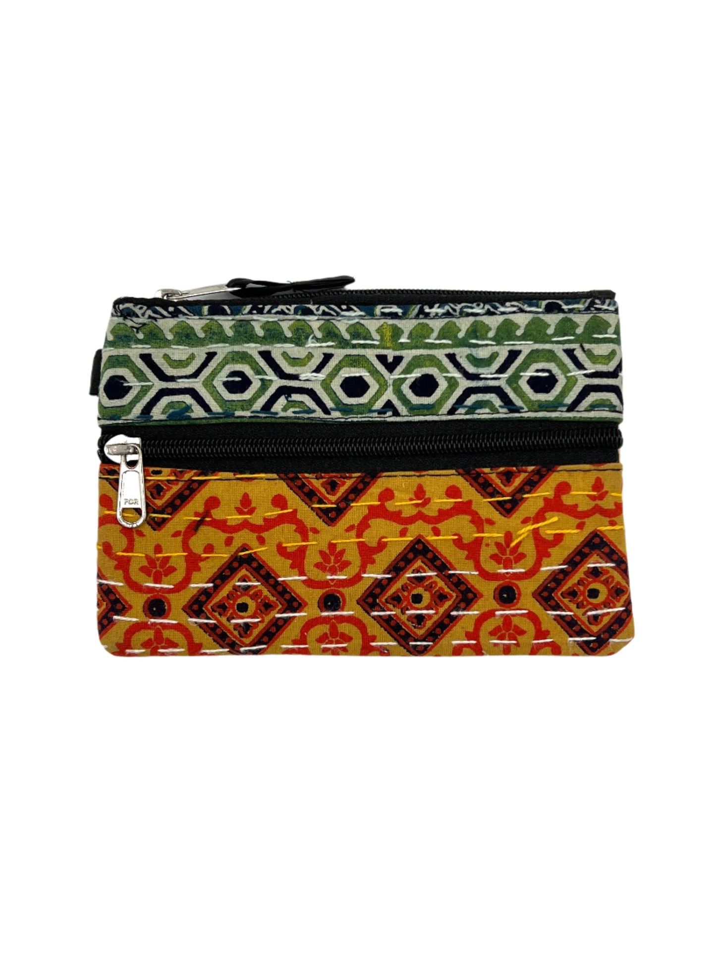 Block Print Kantha Coin Bag 5" x 7"