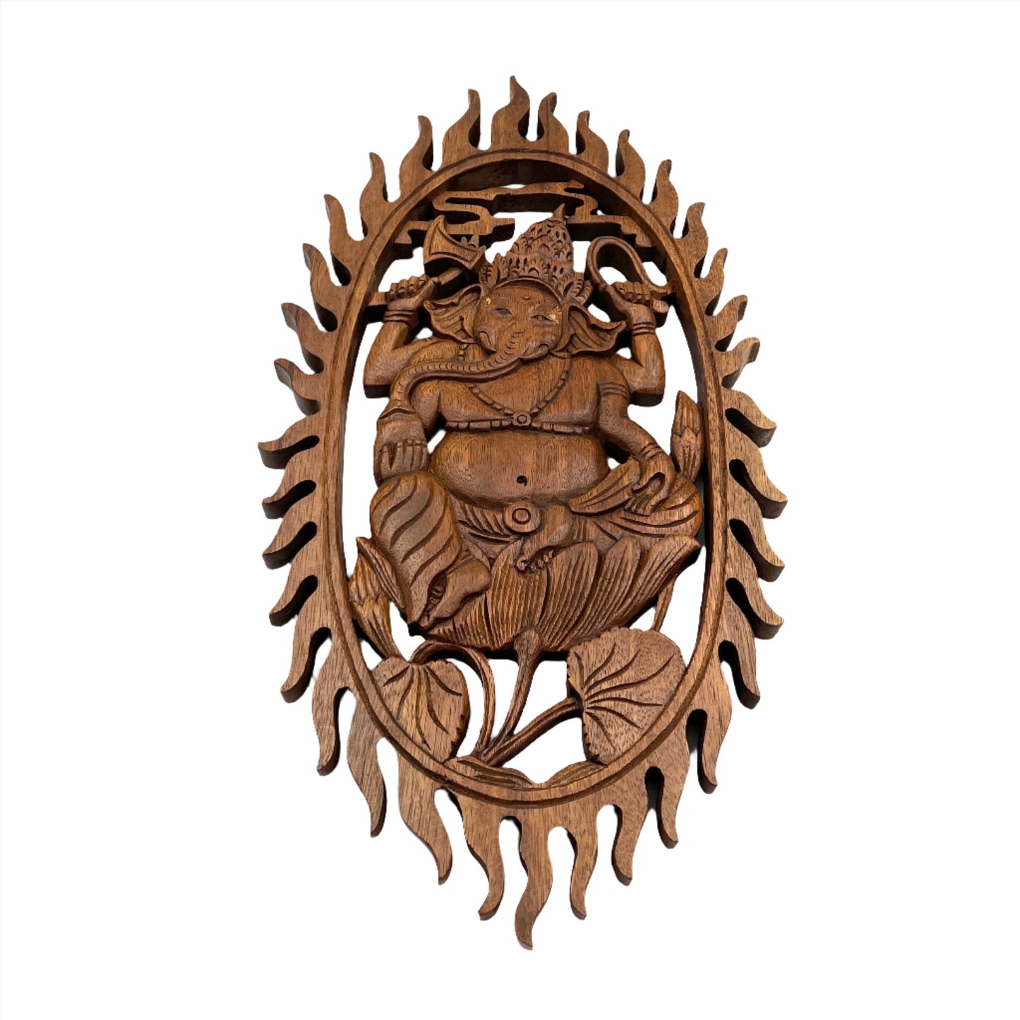 Ganesh Flame Panel Carving