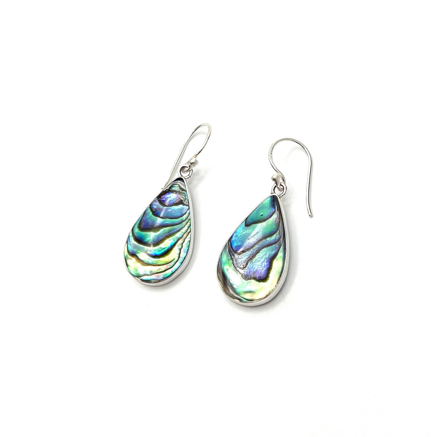 Sterling Silver Teardrop Abalone Earrings