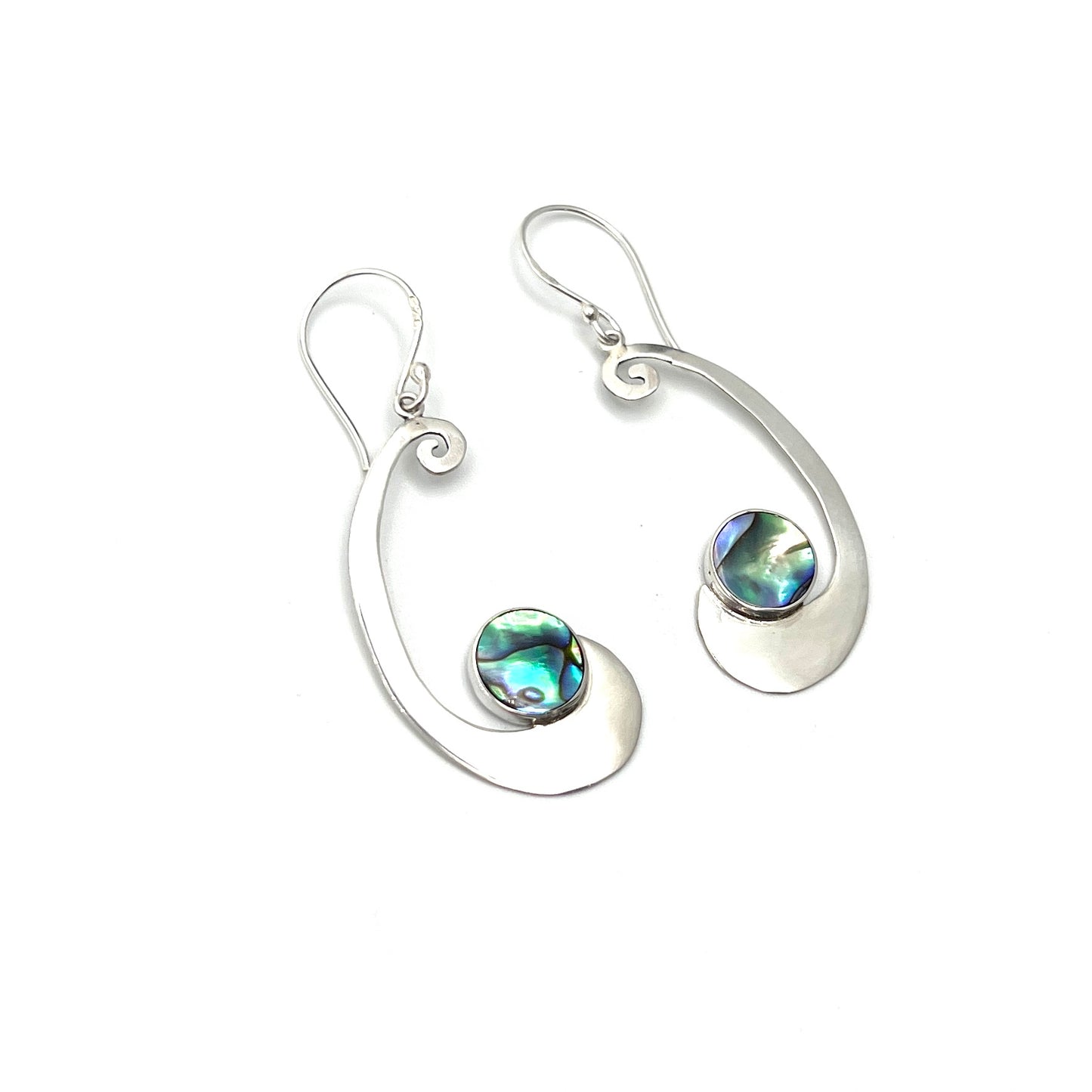 Sterling Silver Swirl Abalone Earrings