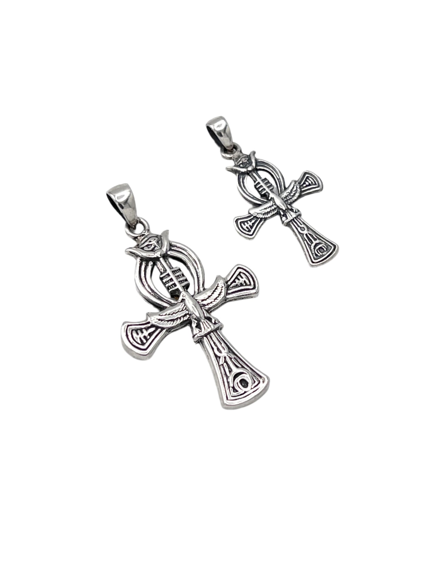 Silver Eye of Horus Ankh Pendants