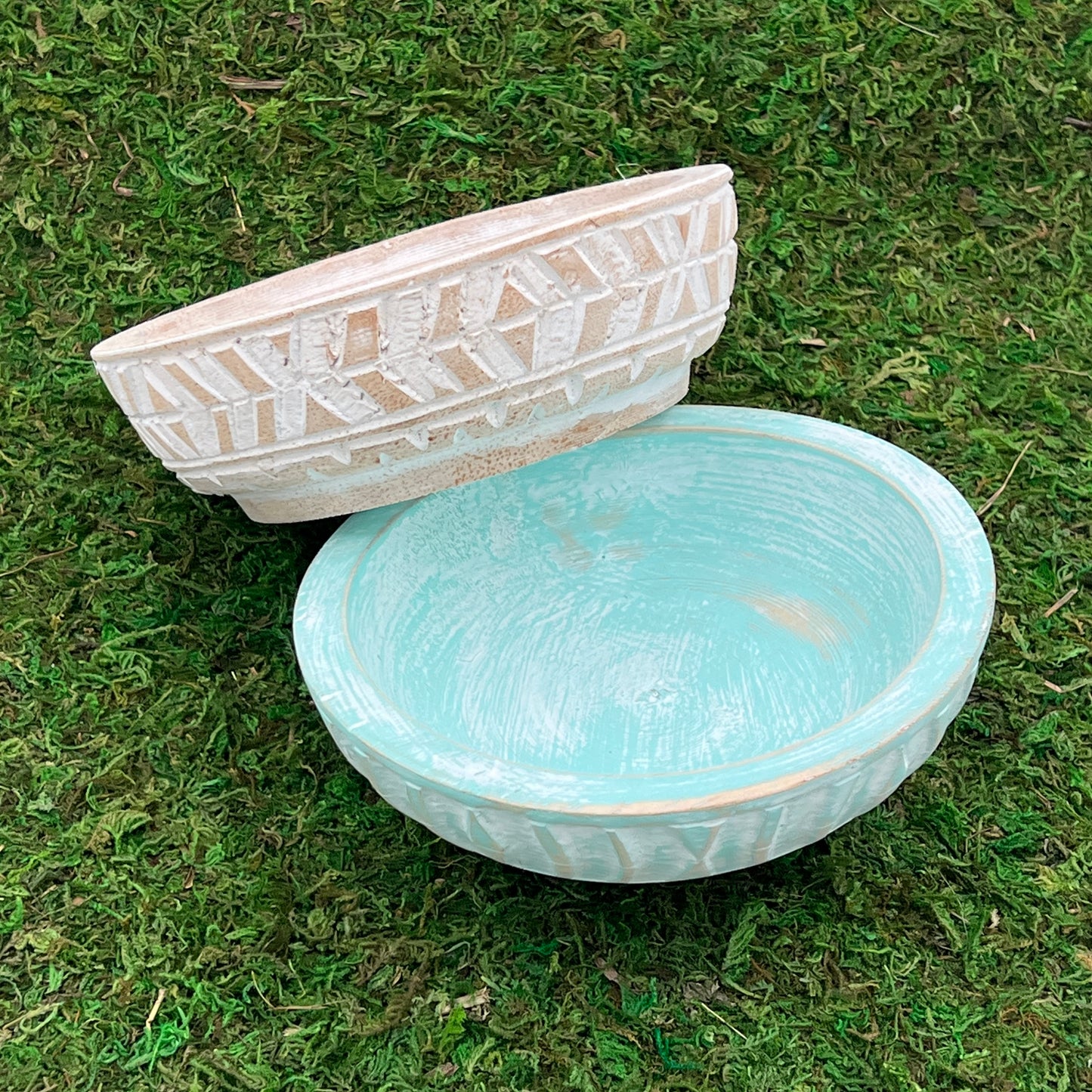 Carved Geometric Bowl