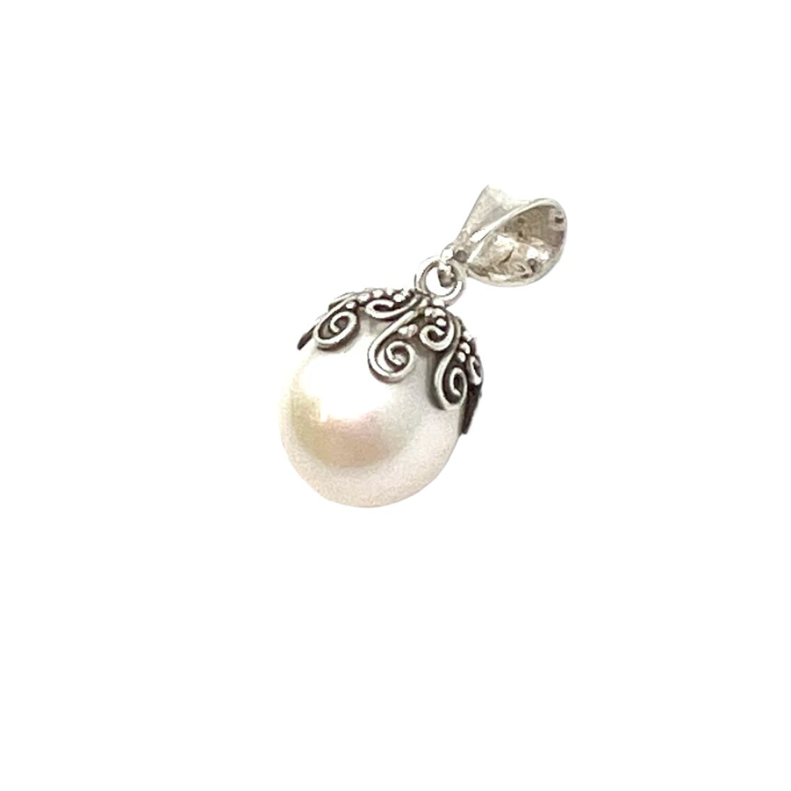 Sterling Silver Drop Pearl Pendants